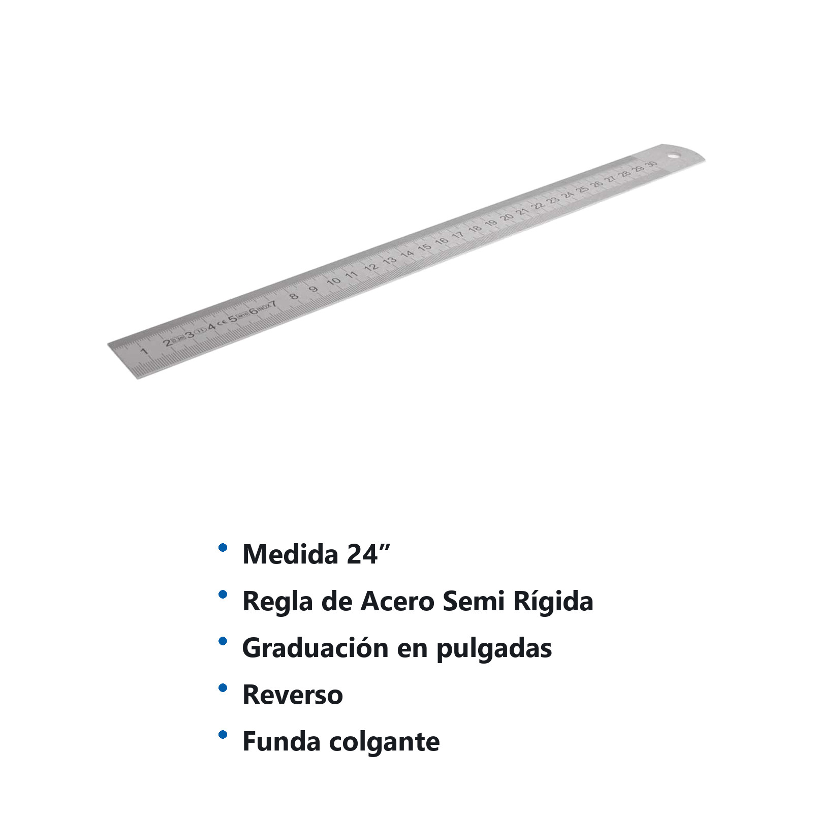 REGLA DE ACERO SEMI RIGIDA 24" - Imagen 2