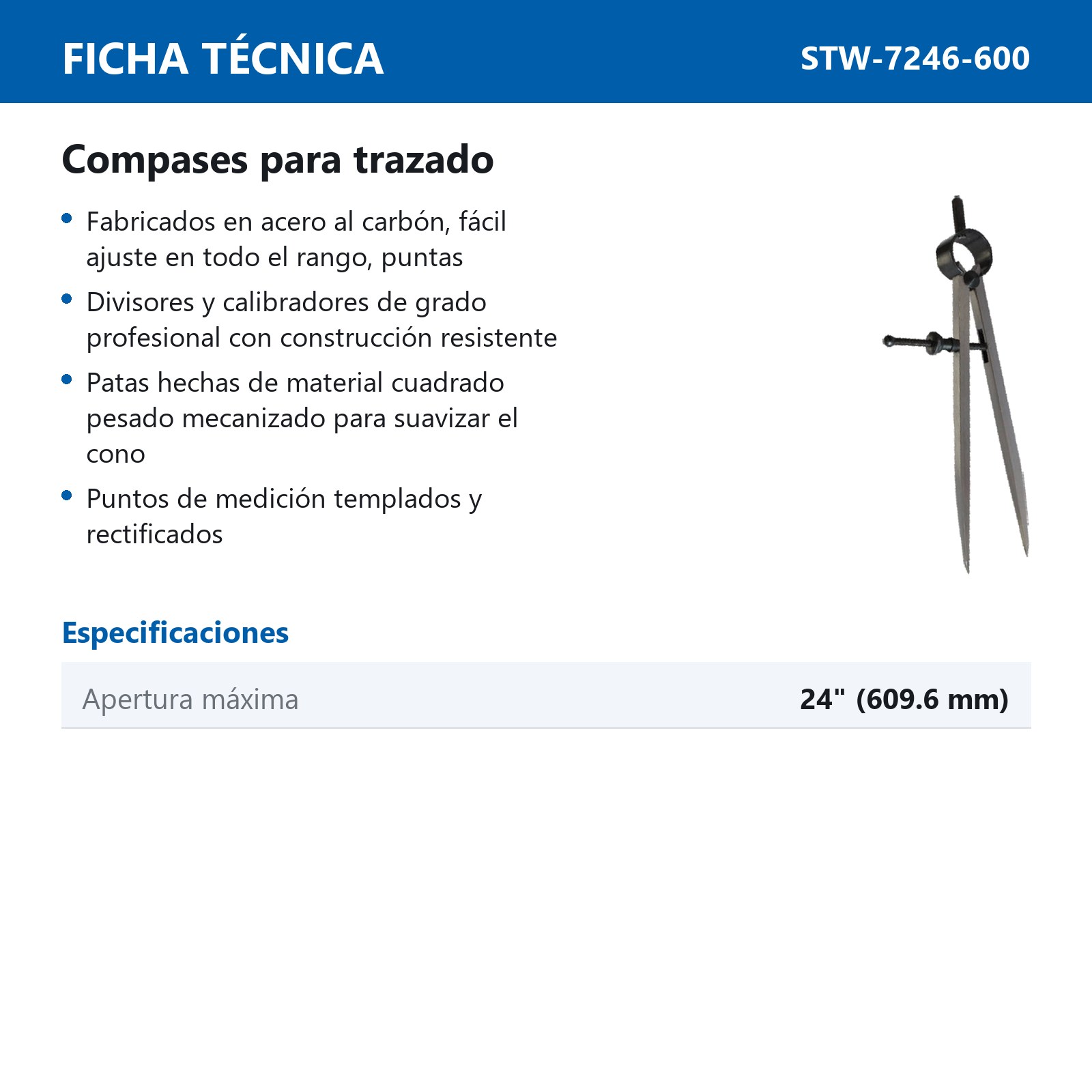 COMPAS DE PUNTAS 24" - Imagen 2