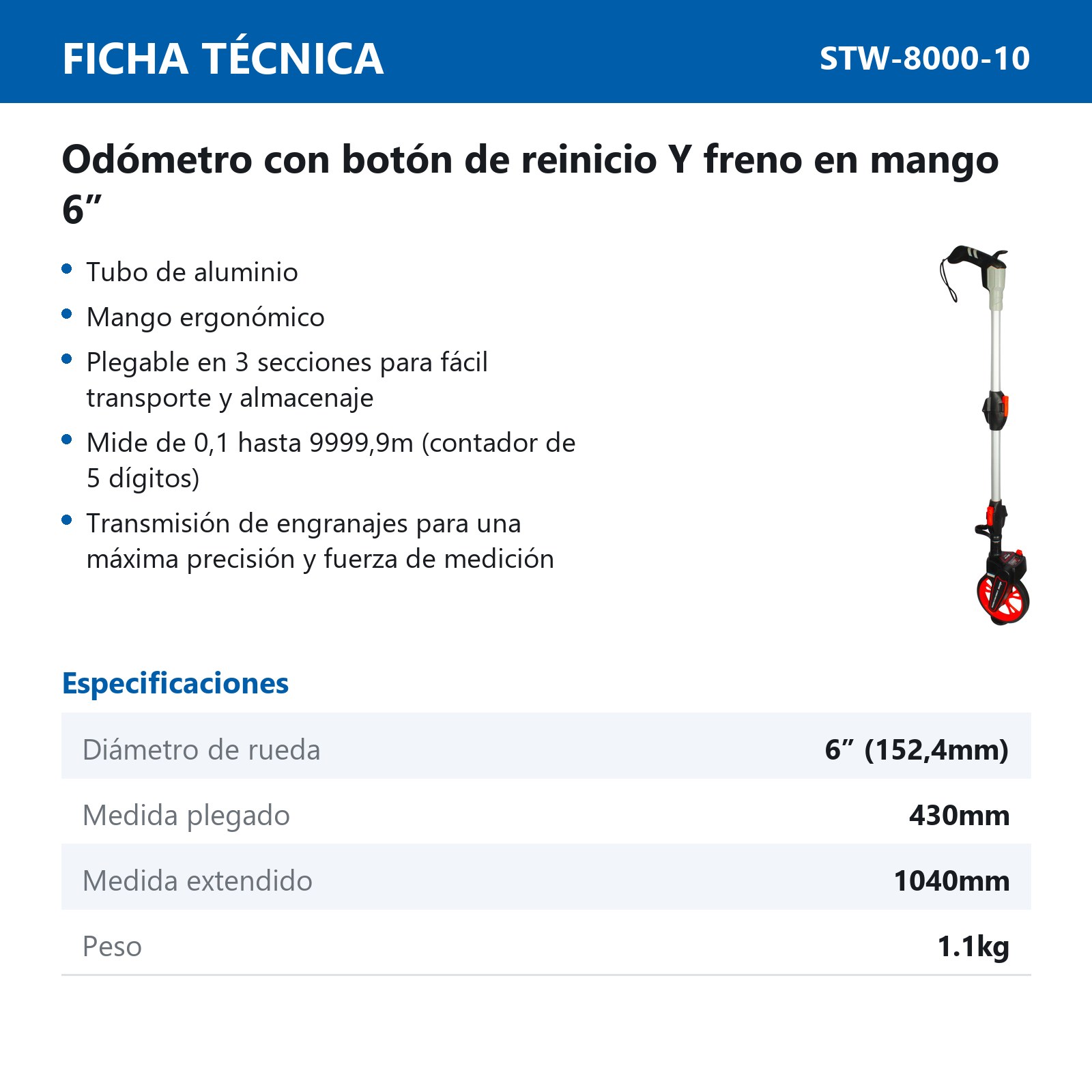 ODOMETRO 6" CON FRENO - Imagen 2
