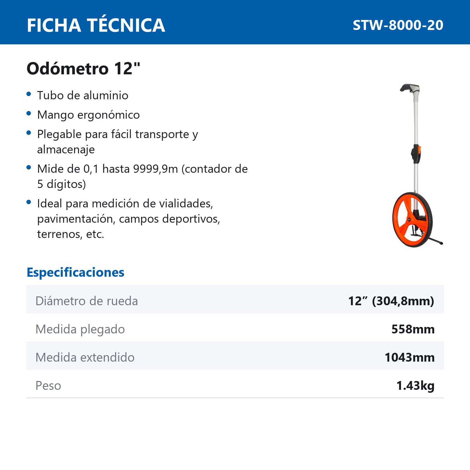 ODOMETRO CON RUEDA DE 12" - Imagen 2