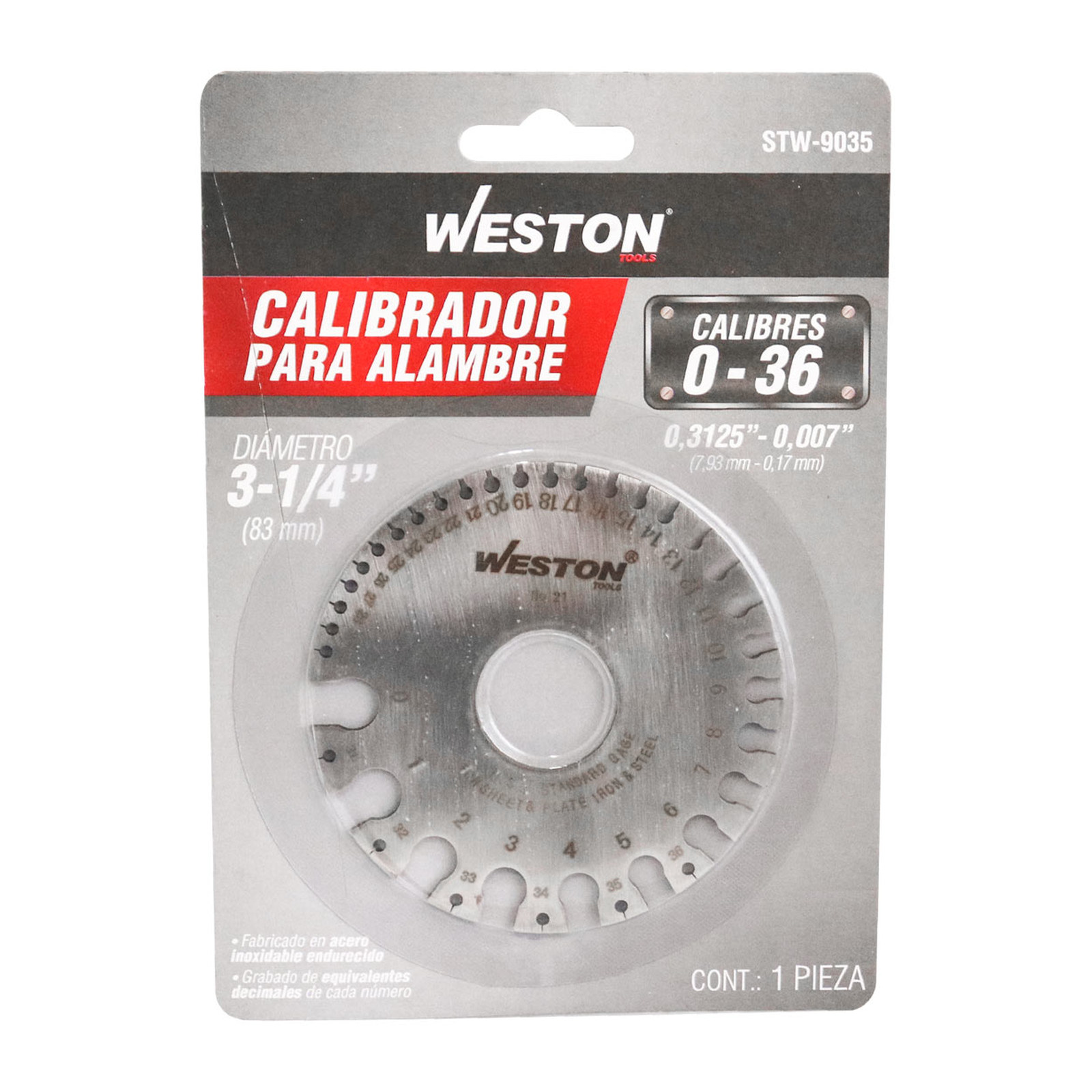CALIBRADOR P/ALAMBRES 0 - 36 (0.3125""- 0.007"") - Imagen 4