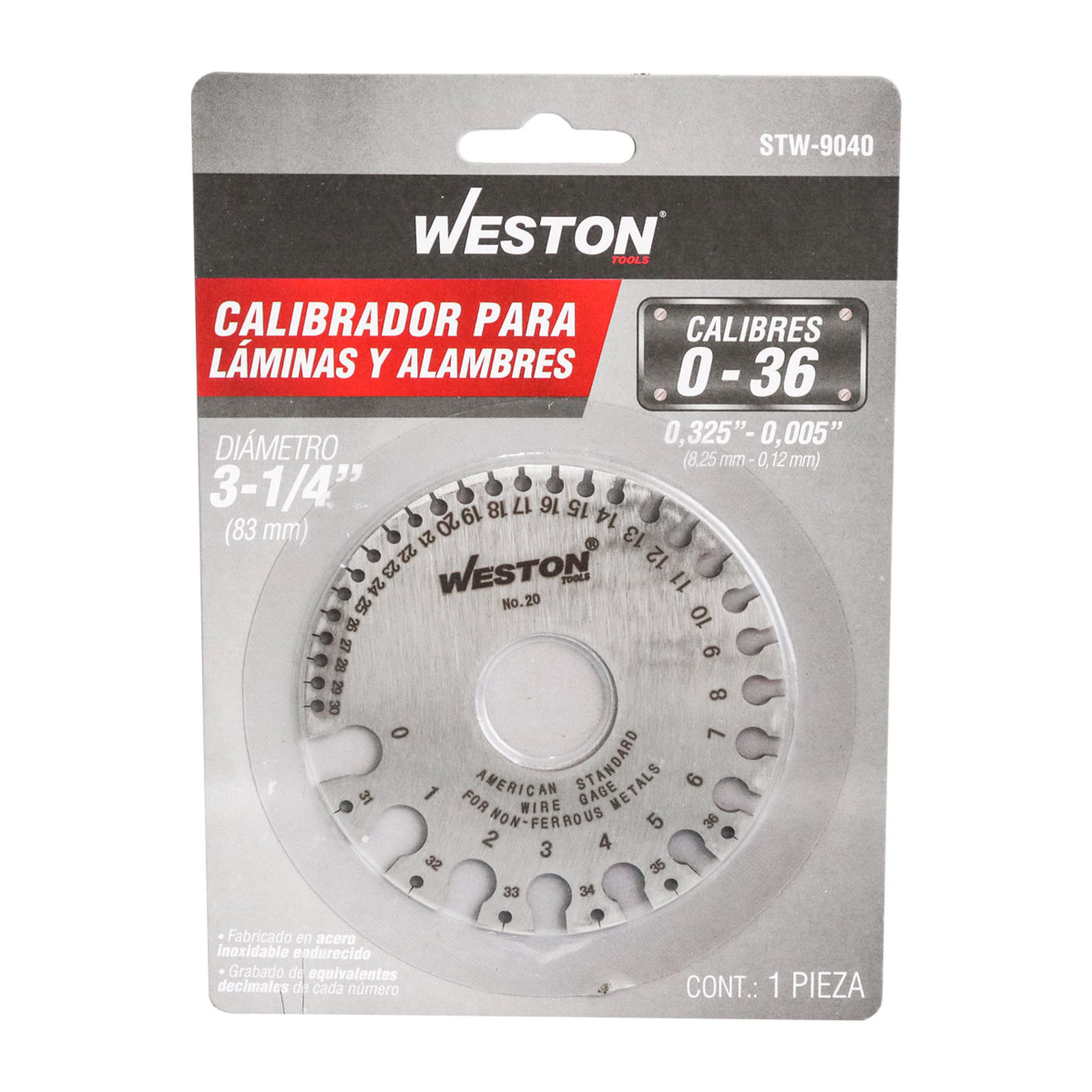 CALIBRADOR D/LAMINAS P/ACERO 0 - 36 (0.325" - 0.005") - Imagen 4