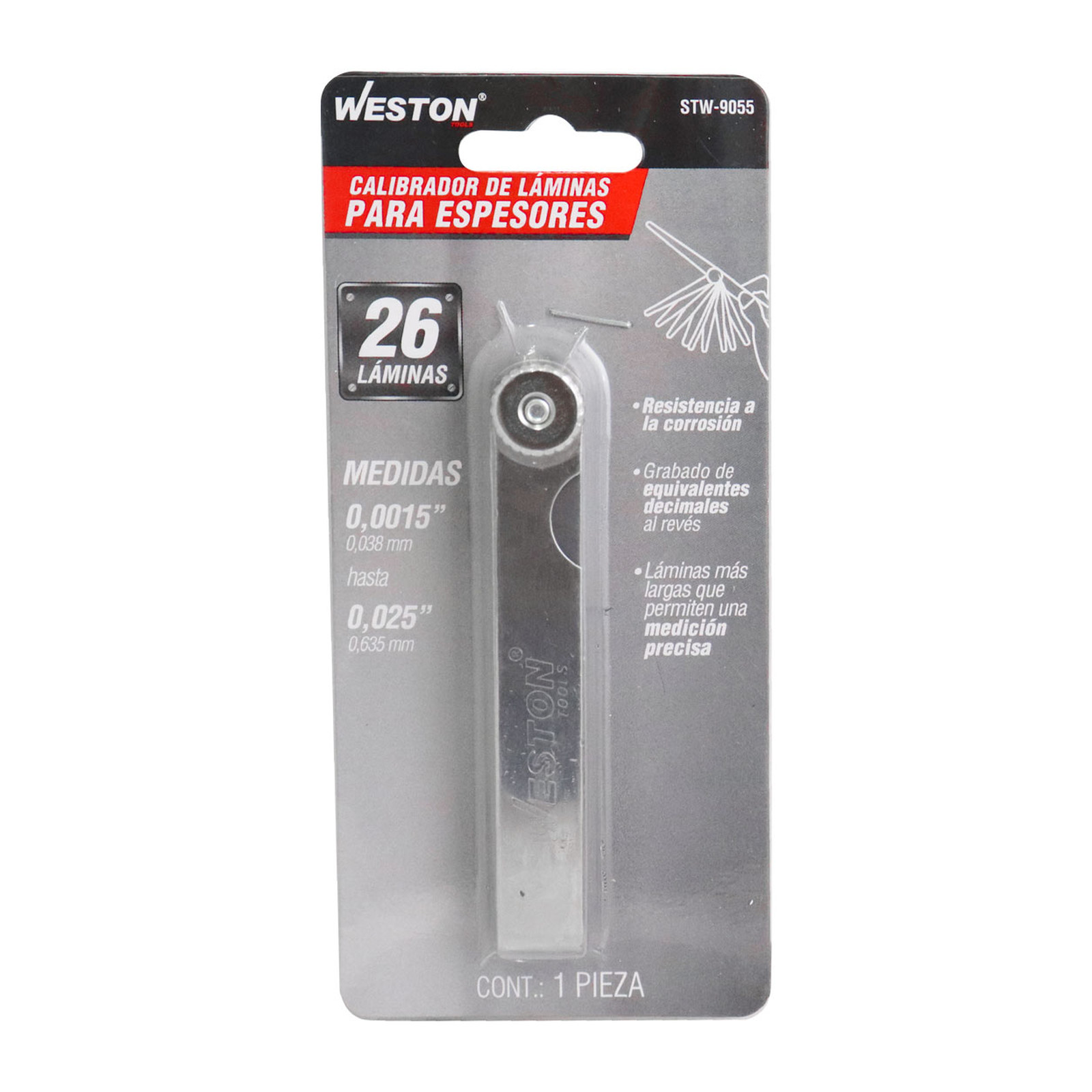 CALIBRADOR D/LAINAS P/ESPESORES 0.0015 - 0.025" (26 MEDIDAS) - Imagen 4