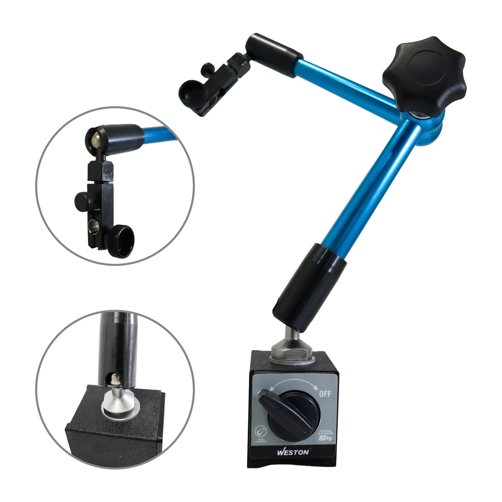 BASE MAGNETICA HIDRAULICA CAP. RETENCION 80 KG - Imagen 3