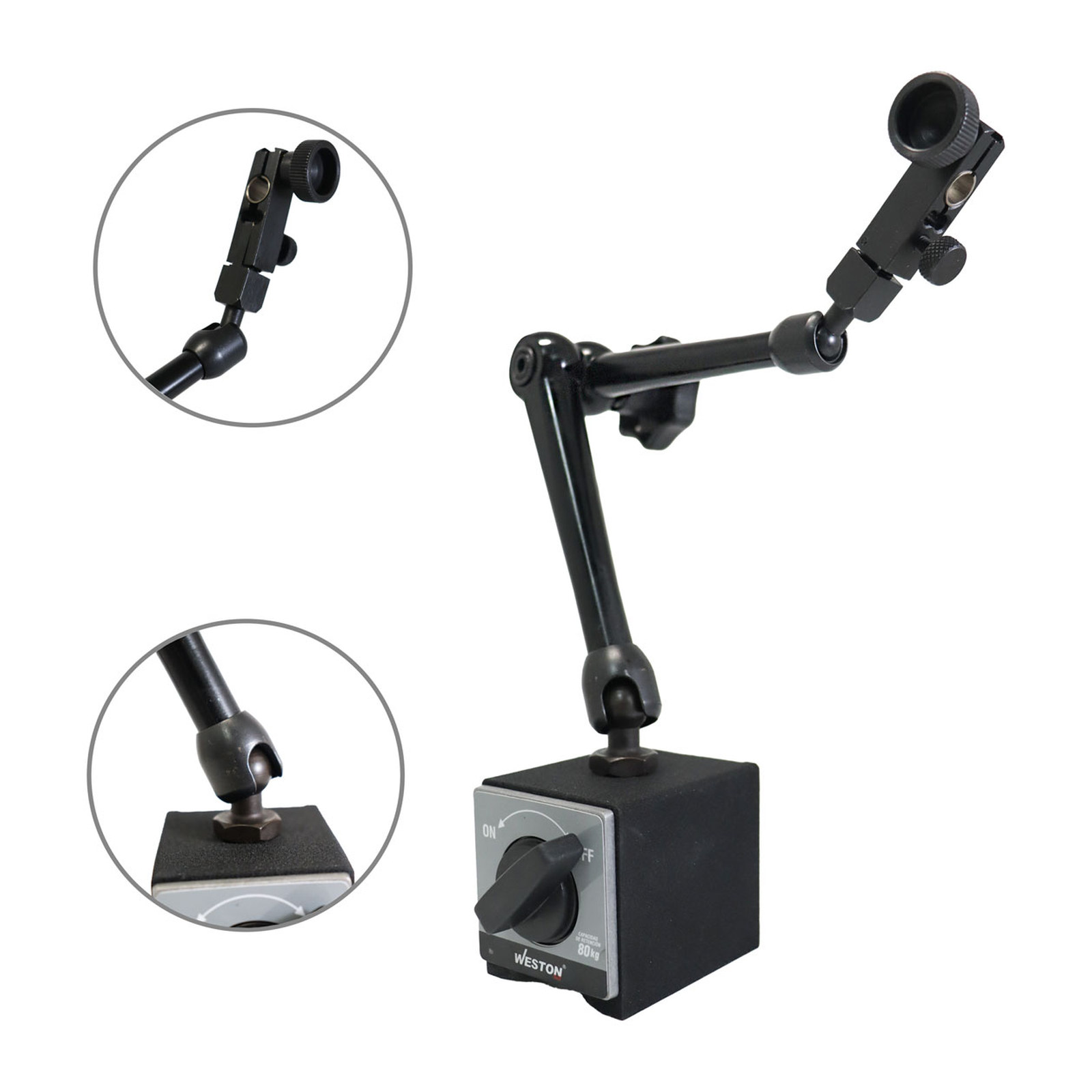 BASE MAGNETICA BRAZO ARTICULADO FLEXIBLE 80KG 60 X 50 X 55MM - Imagen 2