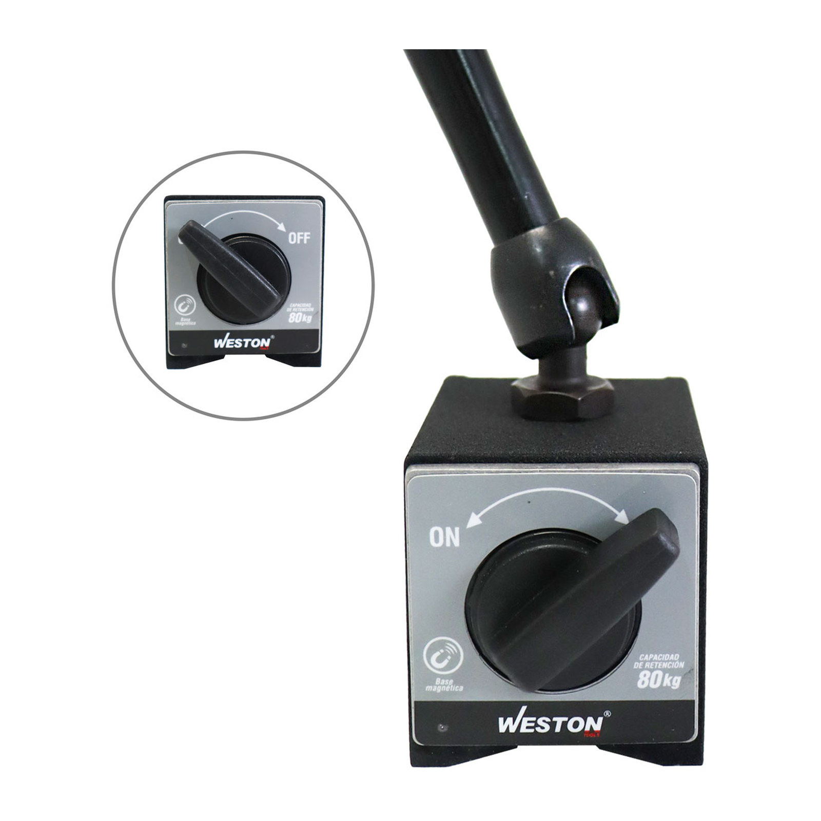 BASE MAGNETICA BRAZO ARTICULADO FLEXIBLE 80KG 60 X 50 X 55MM - Imagen 3