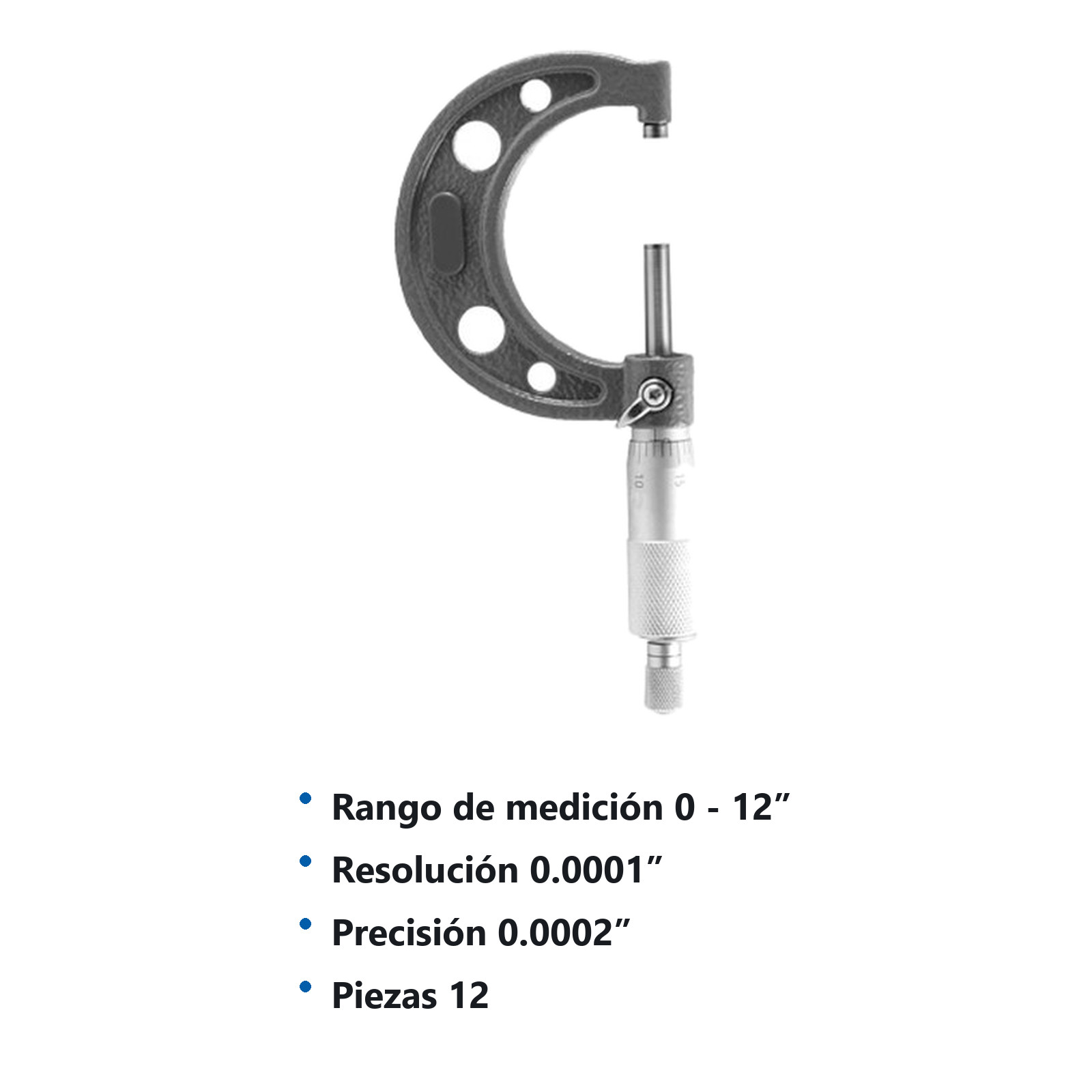 JUEGO MICROMETRO P/EXTERIORES TIPO MT 0 - 12" 12 PIEZAS - Imagen 2
