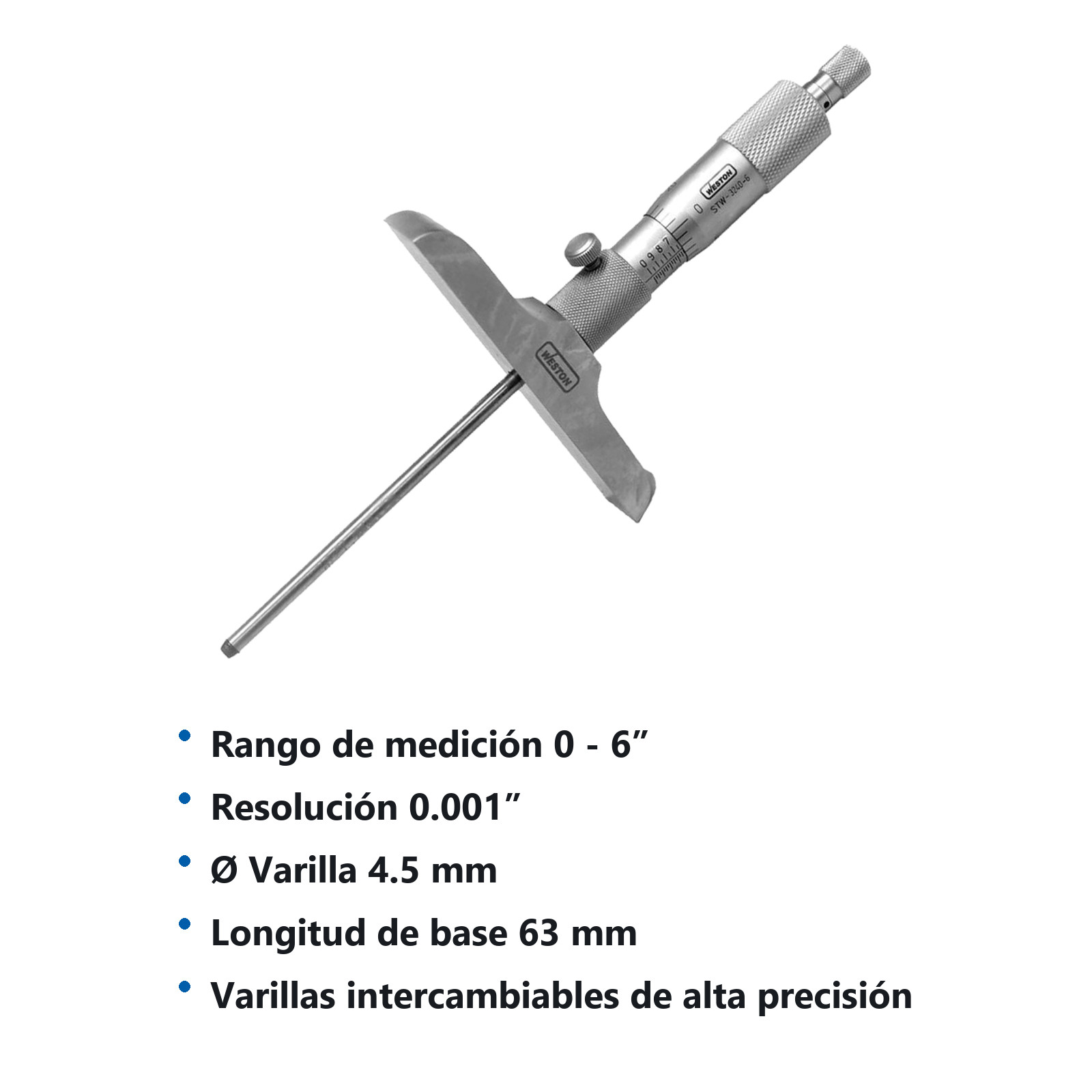 MICROMETRO DE PROFUNDIDAD 0-6" - Imagen 2