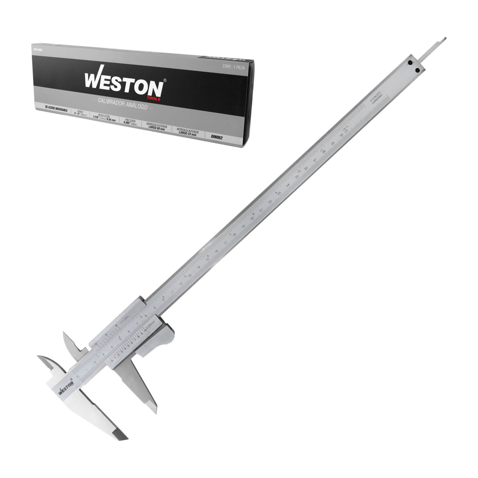 Calibrador Vernier de Acero Inoxidable 12" WESTON