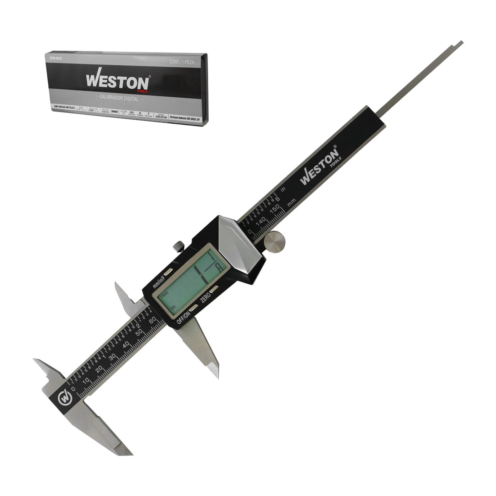 Calibrador Digital Weston Acero Inoxidable Carcasa Metálica 6"
