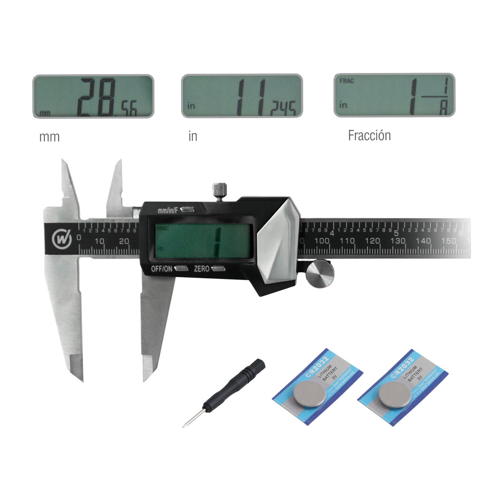CALIBRADOR DIGITAL ACERO INOX. CARCASA METALICA 8" - Imagen 2