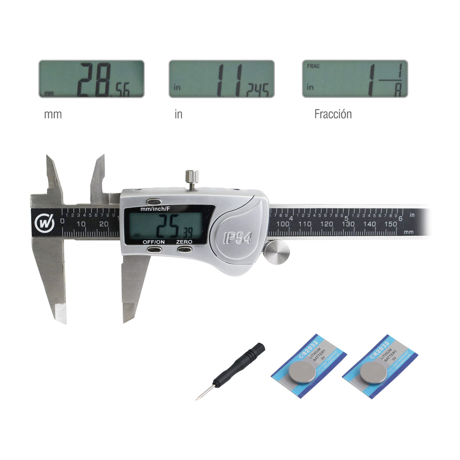 CALIBRADOR DIGITAL ACERO INOX. A PRUEBA D AGUA IP54 6" - Imagen 2