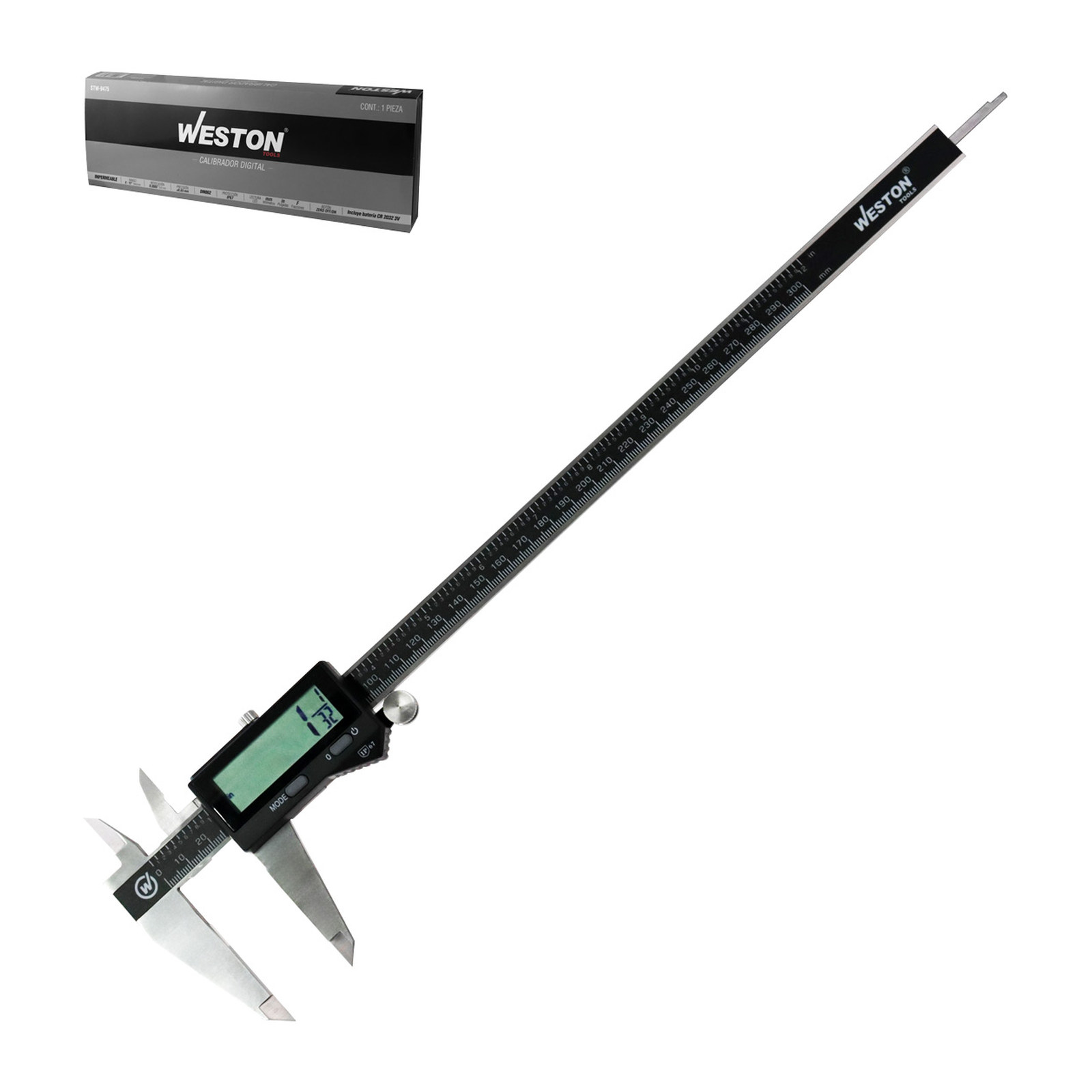 Calibrador Digital de Acero Inoxidable con Sensor Inductivo 12" Weston
