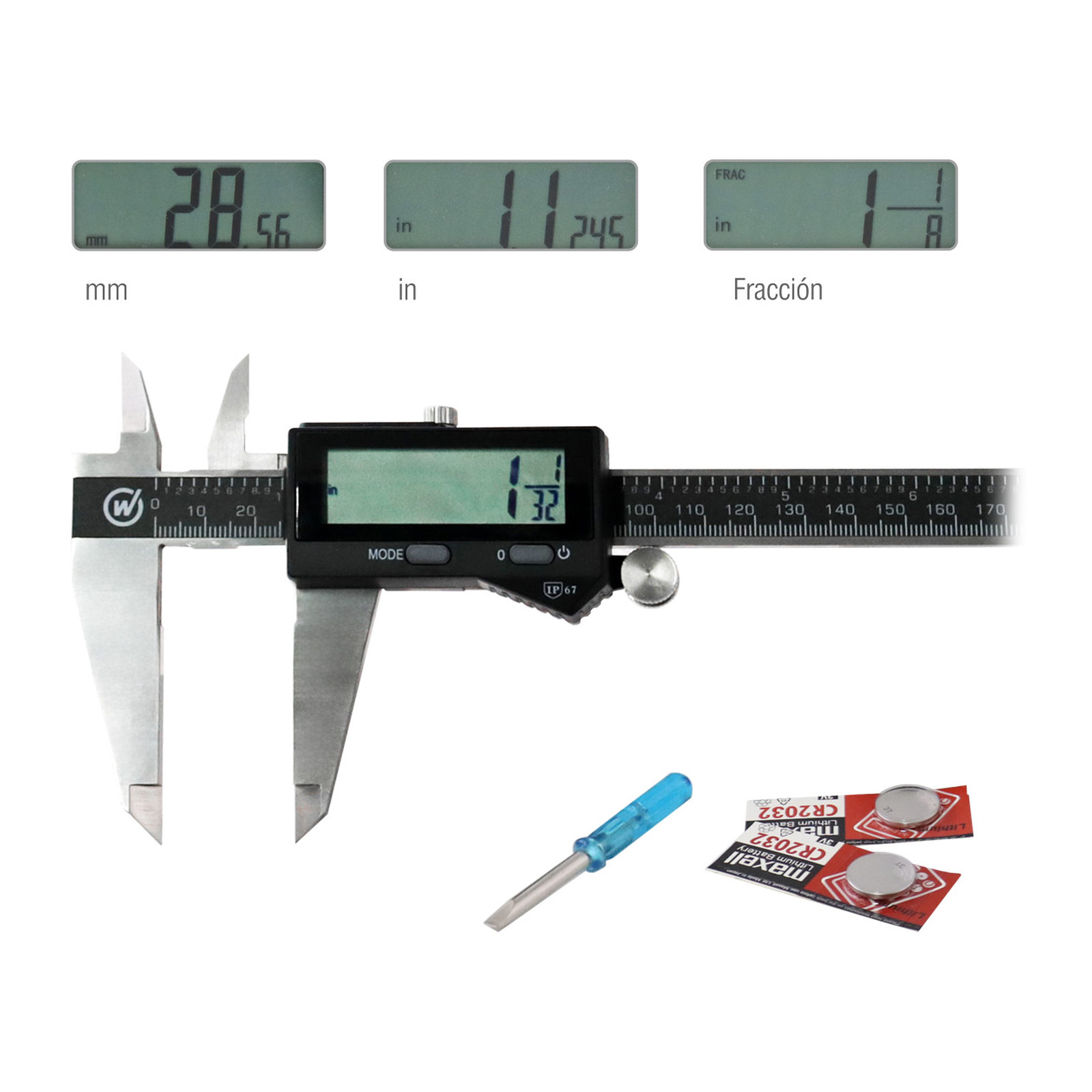 CALIBRADOR DIGITAL ACERO INOX. SENSOR INDUCTIVO 12" - Imagen 2