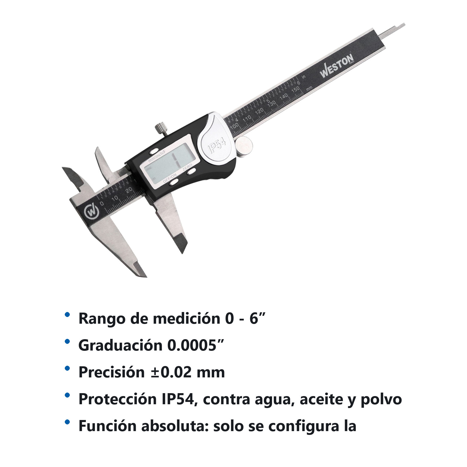 CALIBRADOR DIGITAL ABSOLUTO ACERO INOX. 6" - Imagen 2