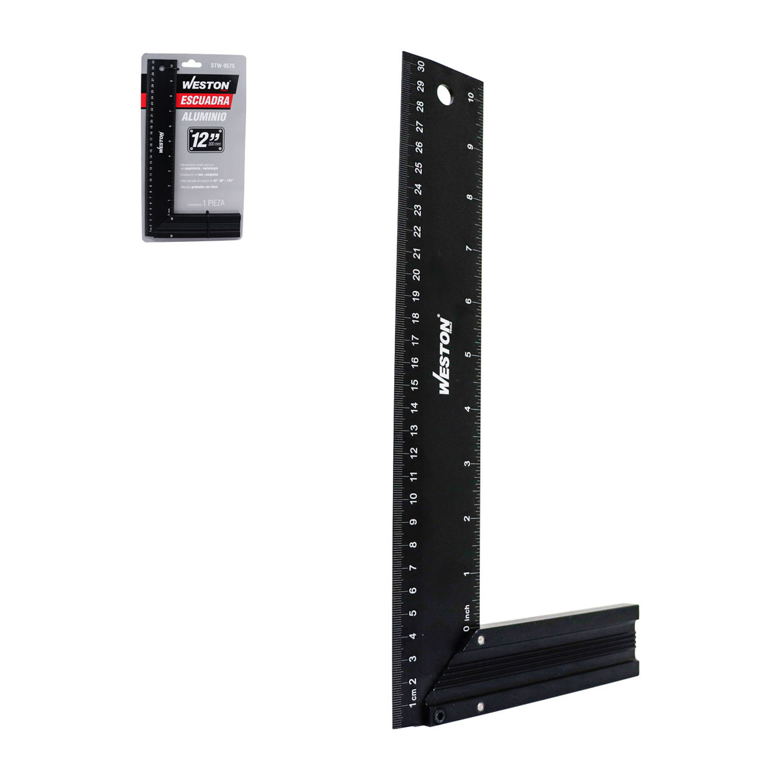 Escuadra de Aluminio Uso Rudo con Base Amplia 12" x 60 mm WESTON
