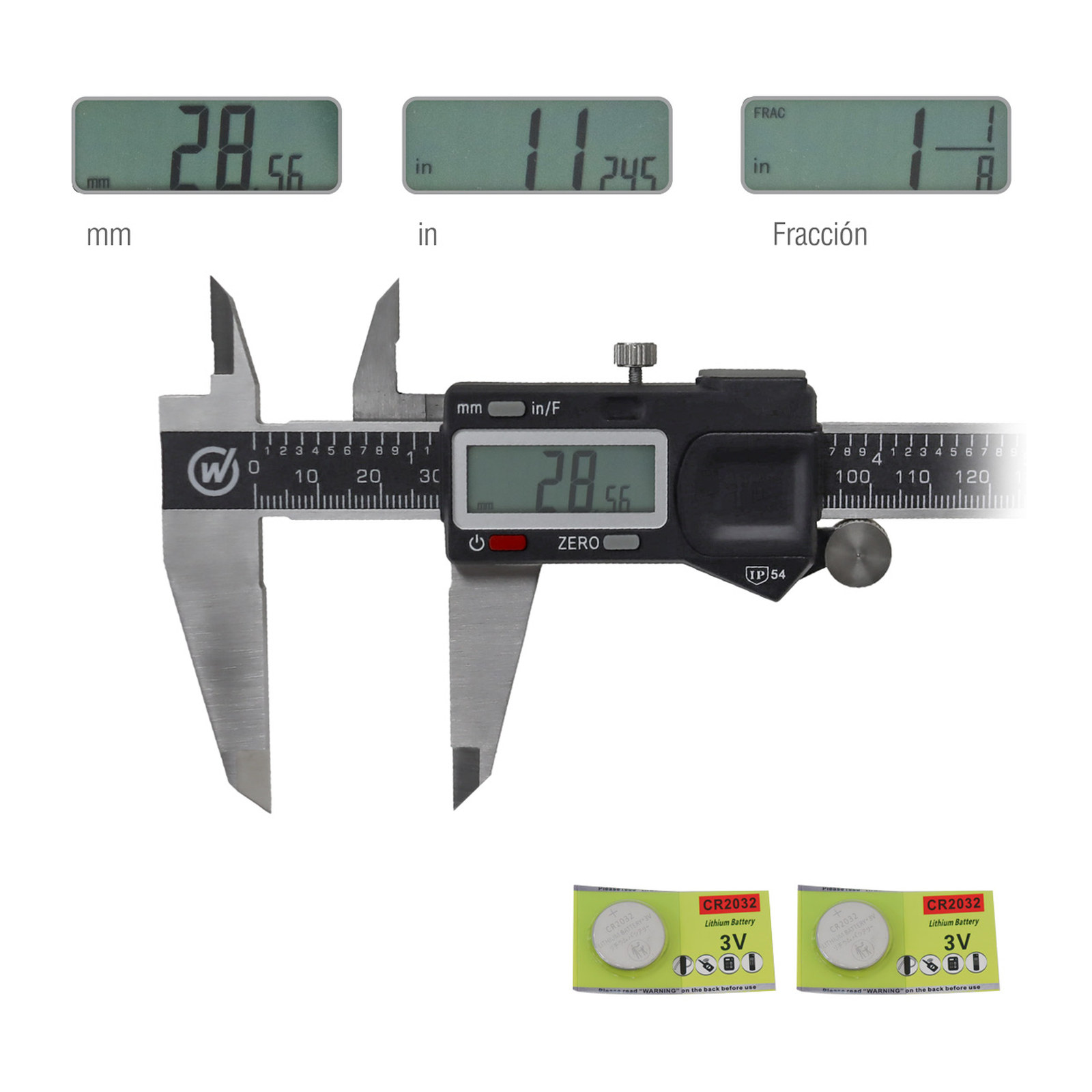 CALIBRADOR DIGITAL IP54 A PRUEBA DE AGUA 8" MM/PULGADAS / SALIDA DE DATOS - Imagen 2