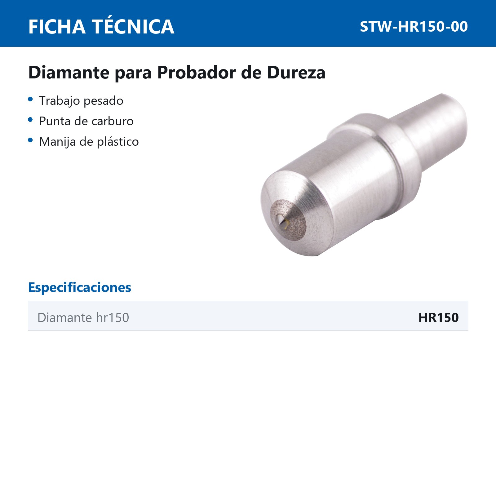 DIAMANTE P/PROBADOR DE DUREZA HR150 - Imagen 2