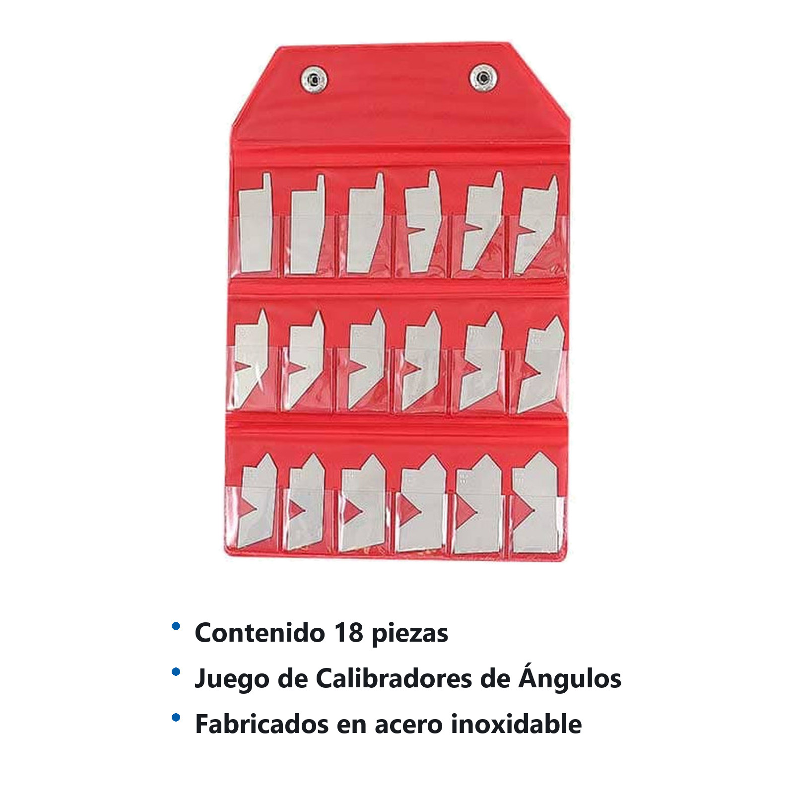 JUEGO DE 18 CALIBRADORES DE ANGULOS 5°-90° - Imagen 3