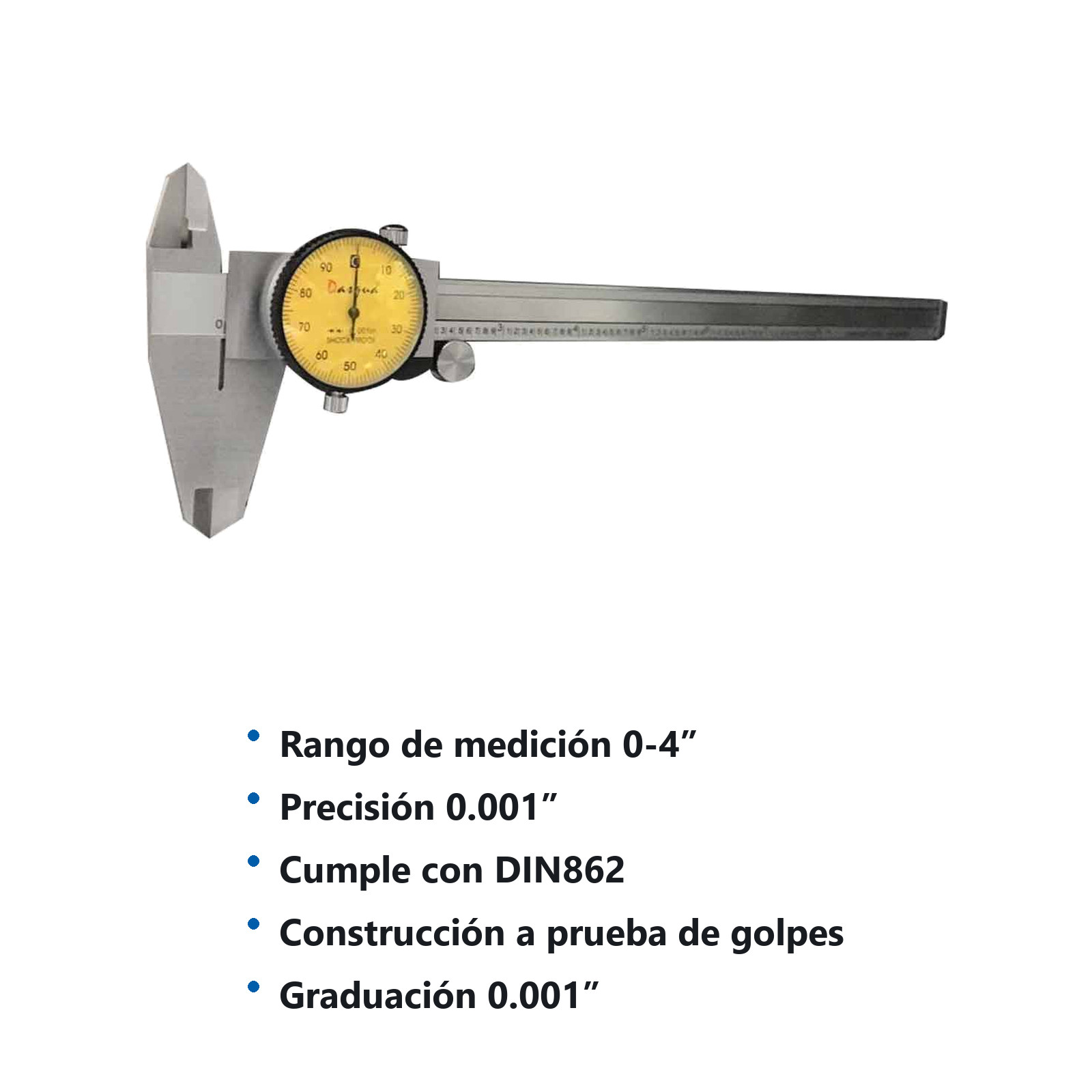 CALIBRADOR DE CARATULA A PRUEBA DE GOLPES 0-4"/0.001" - Imagen 2