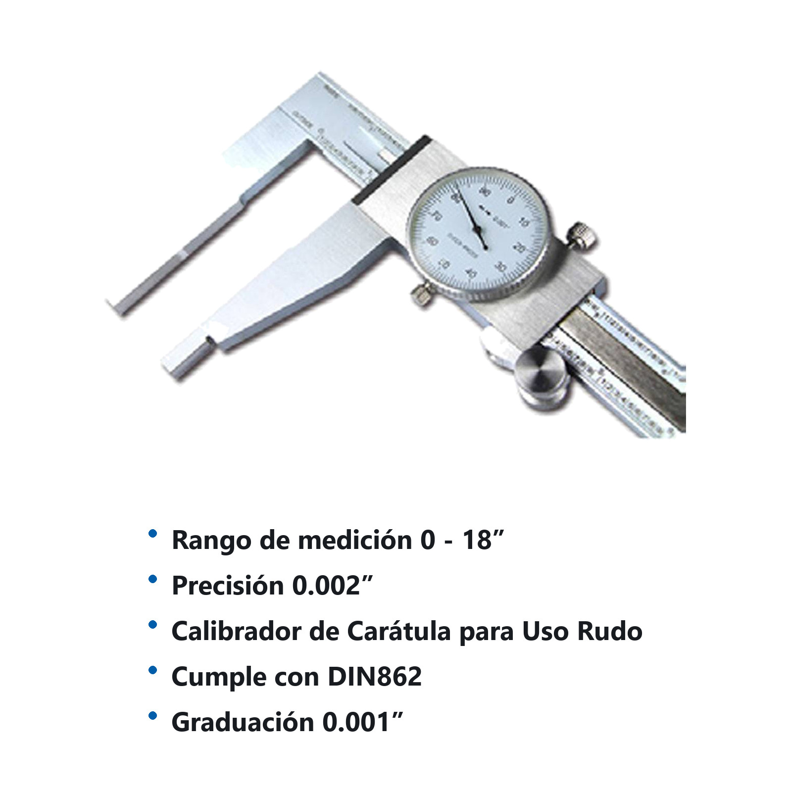 CALIBRADOR DE CARATULA P/USO RUDO 0-18"/0.001" - Imagen 2