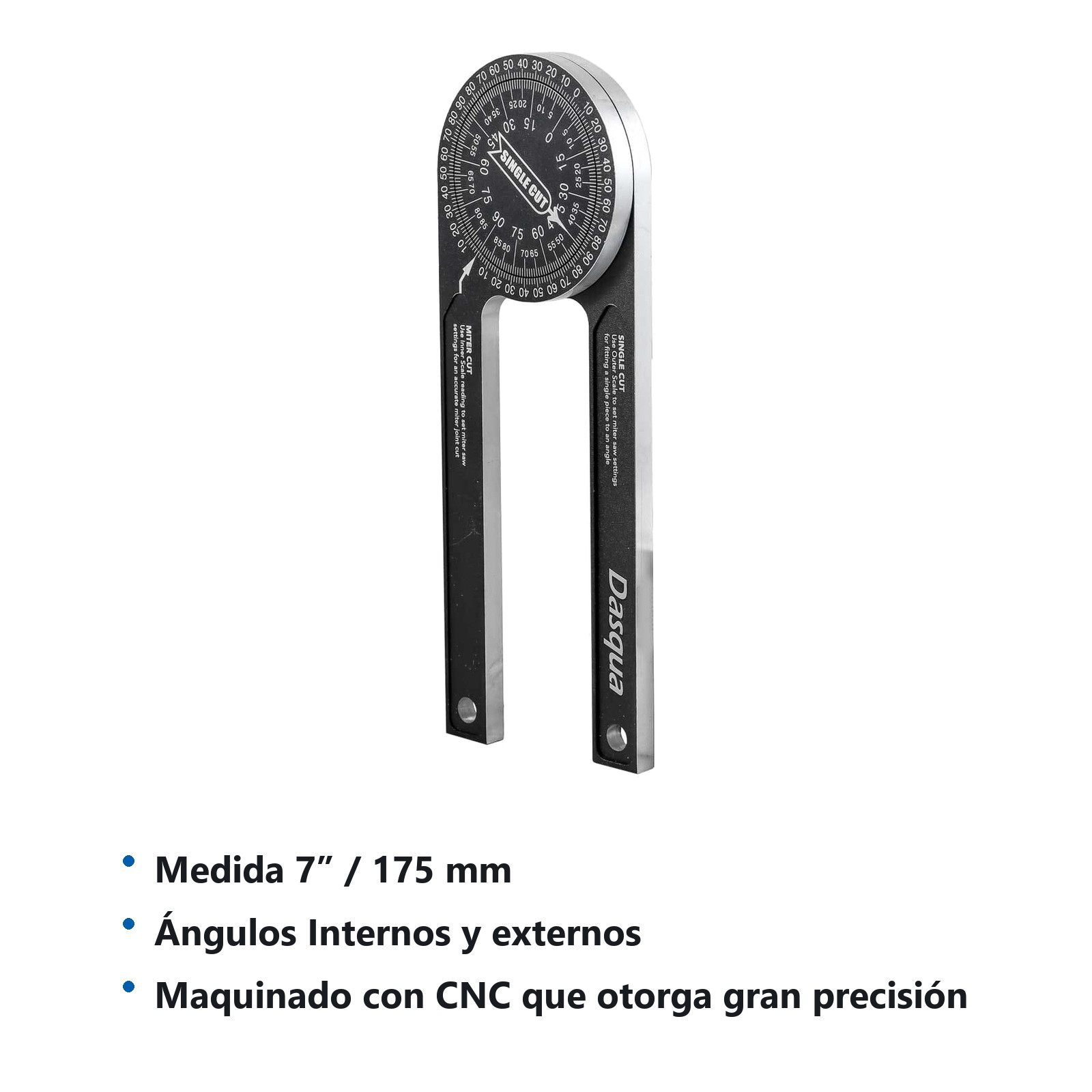 TRANSPORTADOR DE ANGULO D/ALUMINIO 7'' - Imagen 4