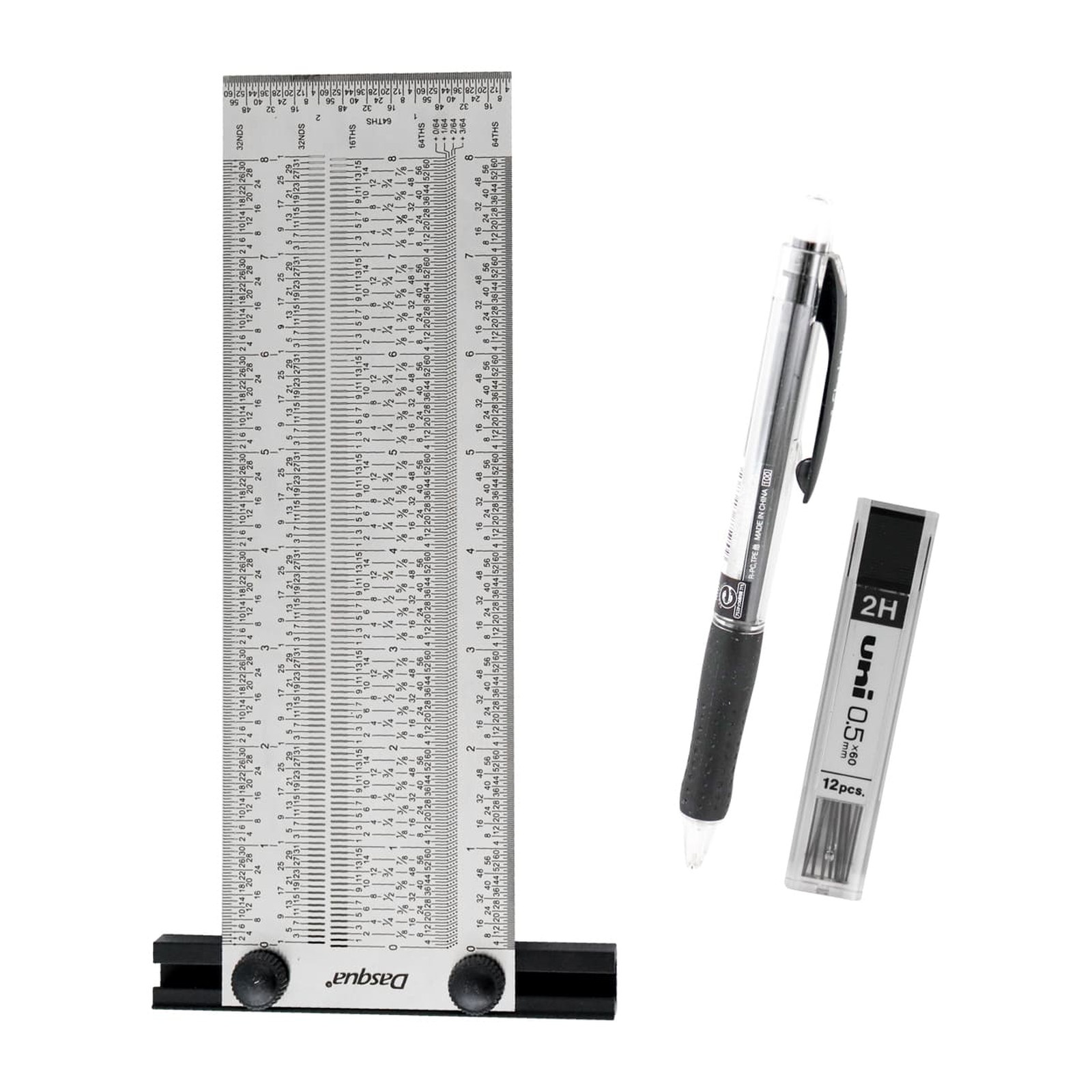 REGLA DE PRECISION DE MARCADO EN FORMA DE T ANCHA DE AC. INOX. 8" CON 1 LAPICERO Y PUNTILLAS - Imagen 2
