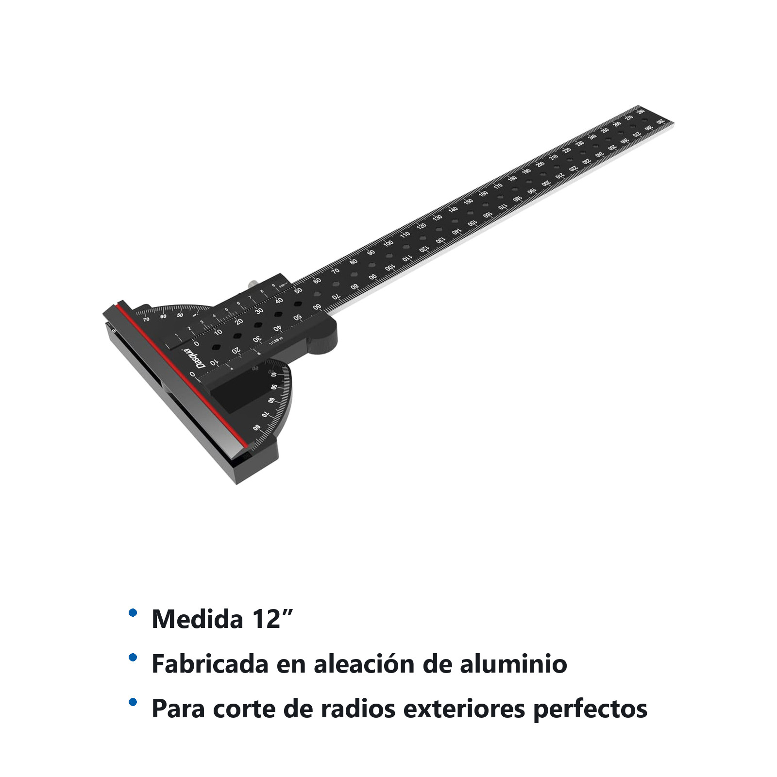 REGLA DE MEDICION MULTIANGULO DE ALUMINIO 12" - Imagen 2