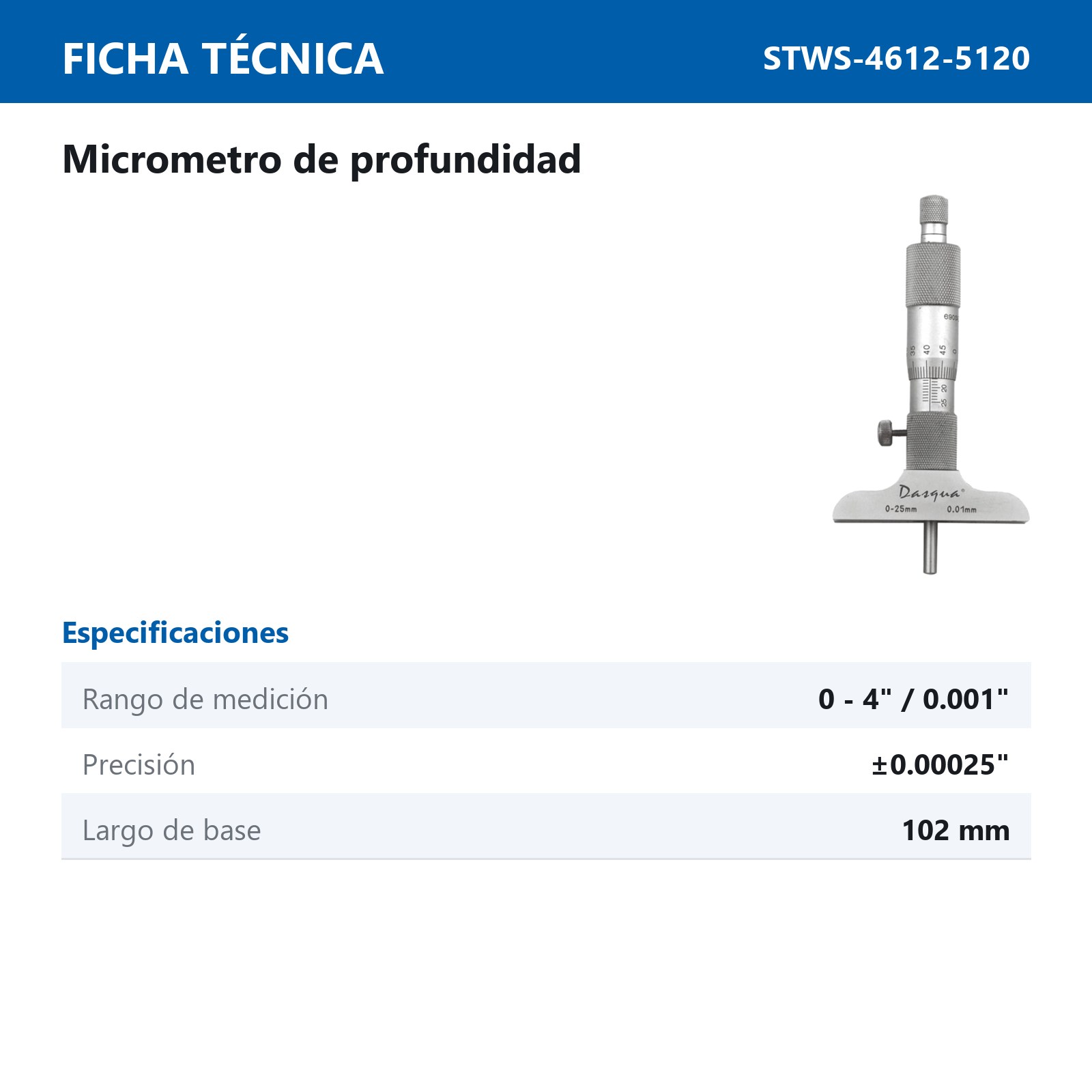 MICROMETRO D/PROF. 0-4*0.001 - Imagen 2