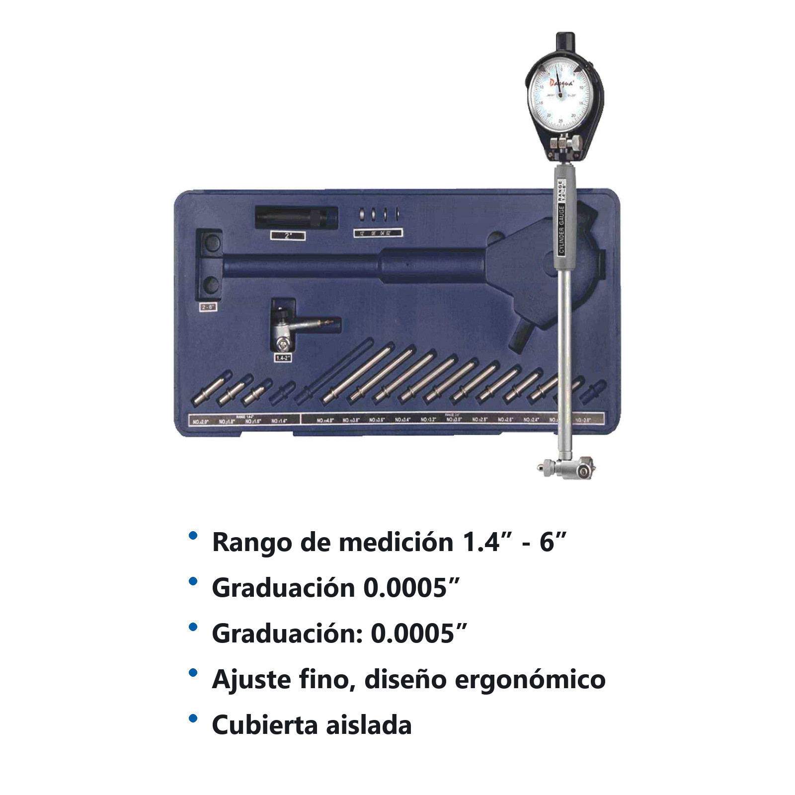 CALIBRADOR DE CARATULA DE AGUJEROS  1.4-6" - Imagen 2