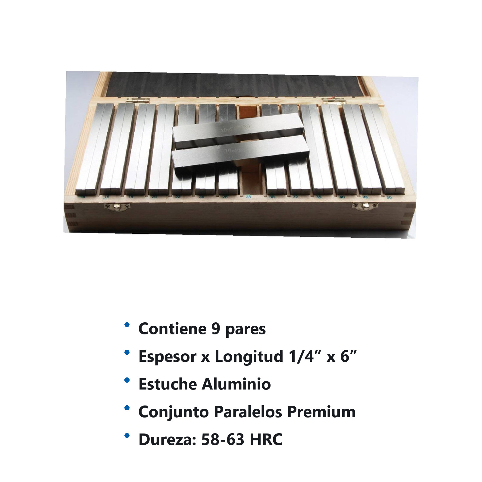CONJUNTO DE PARALELOS PREMIUM 9 PARES 6X1/4 C/ESTUCHE ALUMINIO (REEMPLAZA A STWS-8202-0010) - Imagen 2