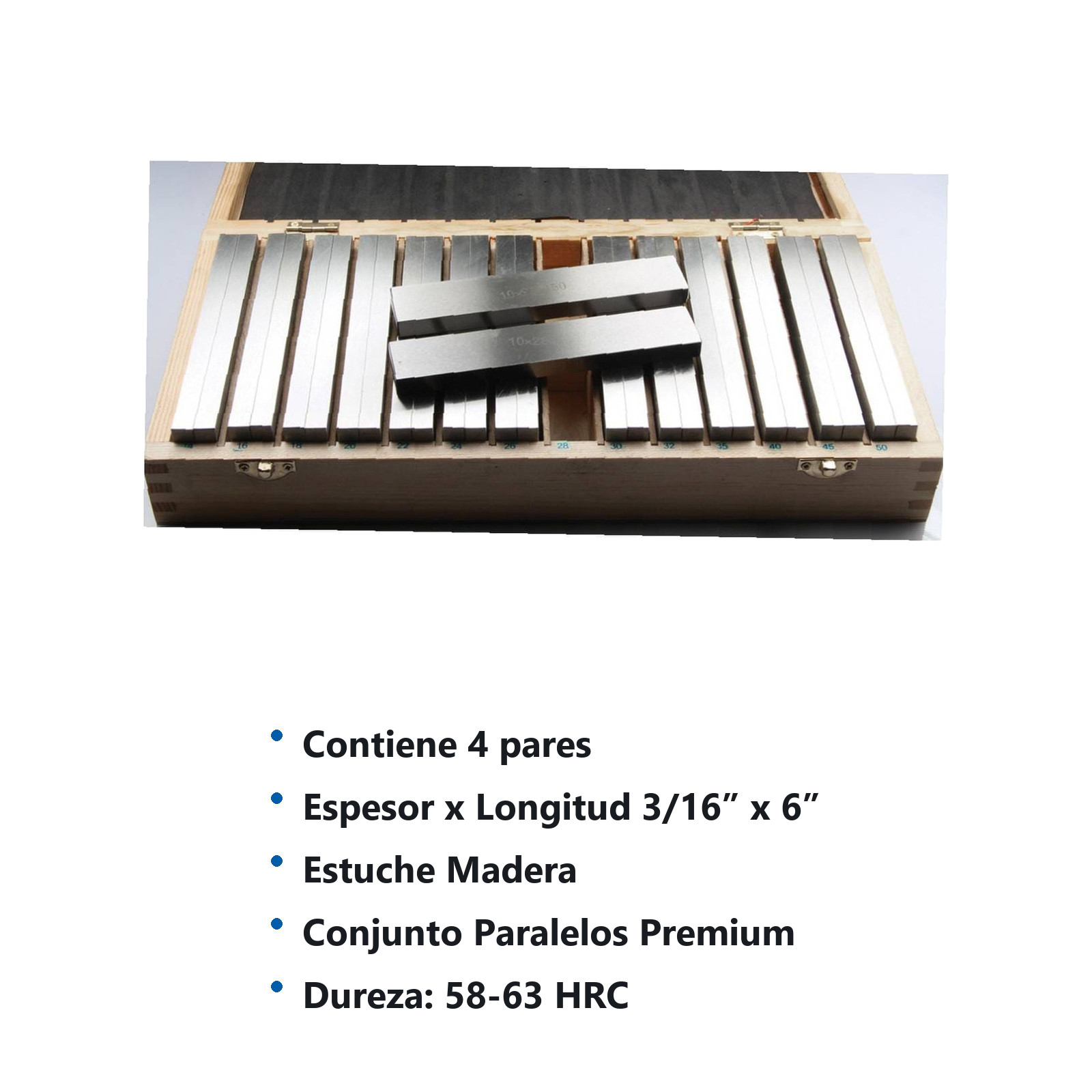 CONJUNTO DE PARALELOS PREMIUM 4 PARES 6X3/16 C/ESTUCHE ALUMINIO (ANTES STWS-8202-0025) - Imagen 2