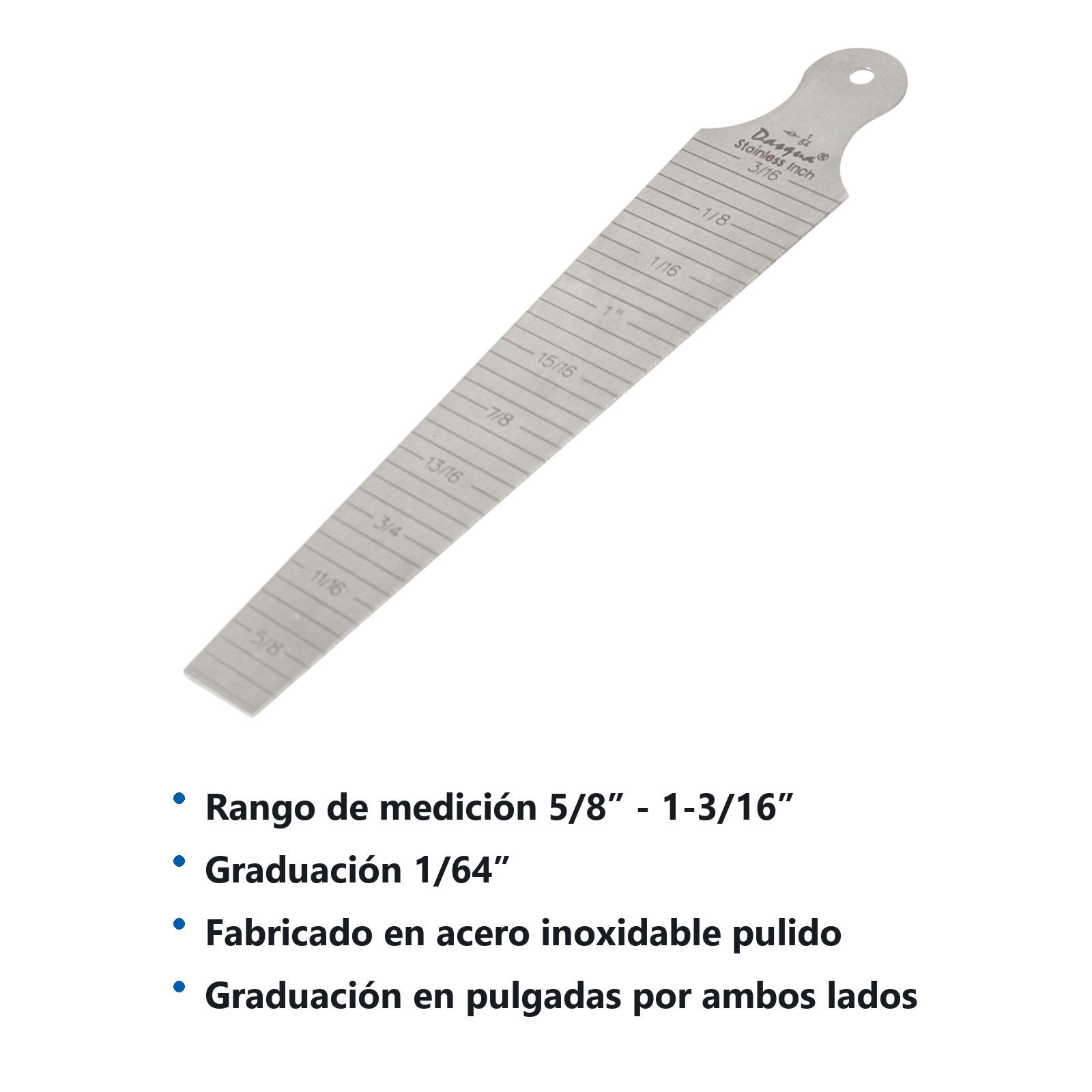 CALIBRADOR DE AGUJEROS 5/8"*1-3/16" X 1/64"*5/8"*1-3/16" BY 1/64 - Imagen 2
