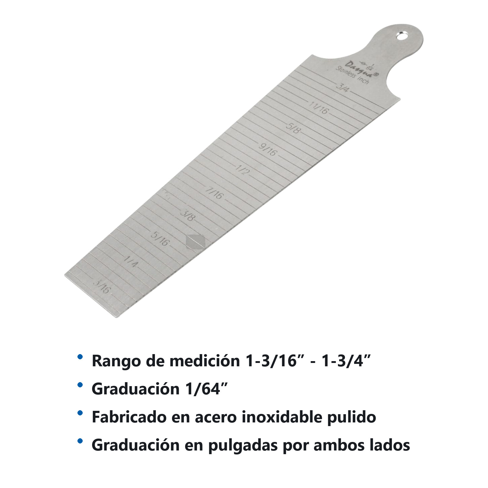 CALIBRADOR DE AGUJEROS 1-3/16"*1-3/4" X 1/64"*1-3/16"*1-3/4" BY 1/64 - Imagen 2