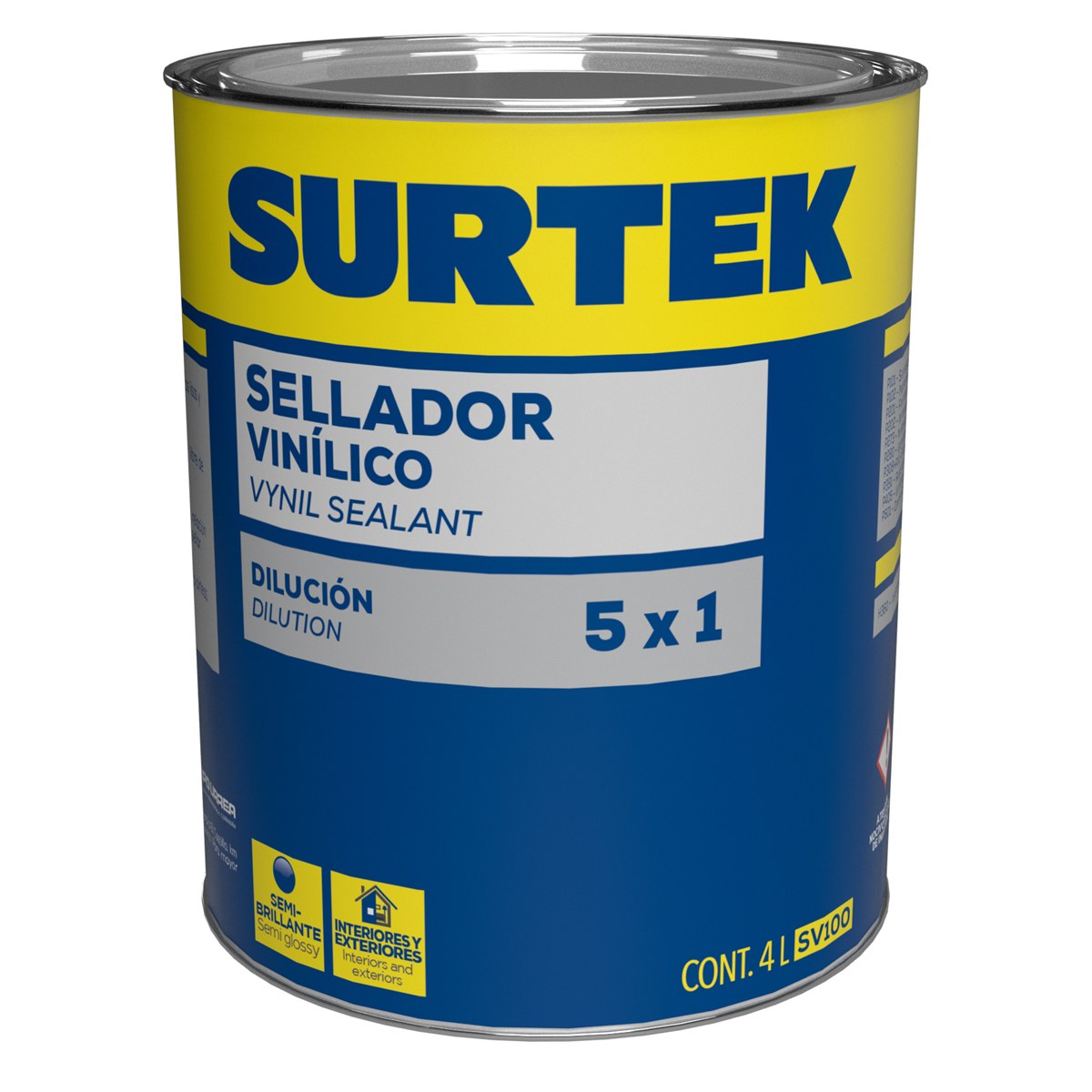 Sellador vinílico 4 Lt color blanco Surtek - Imagen 2