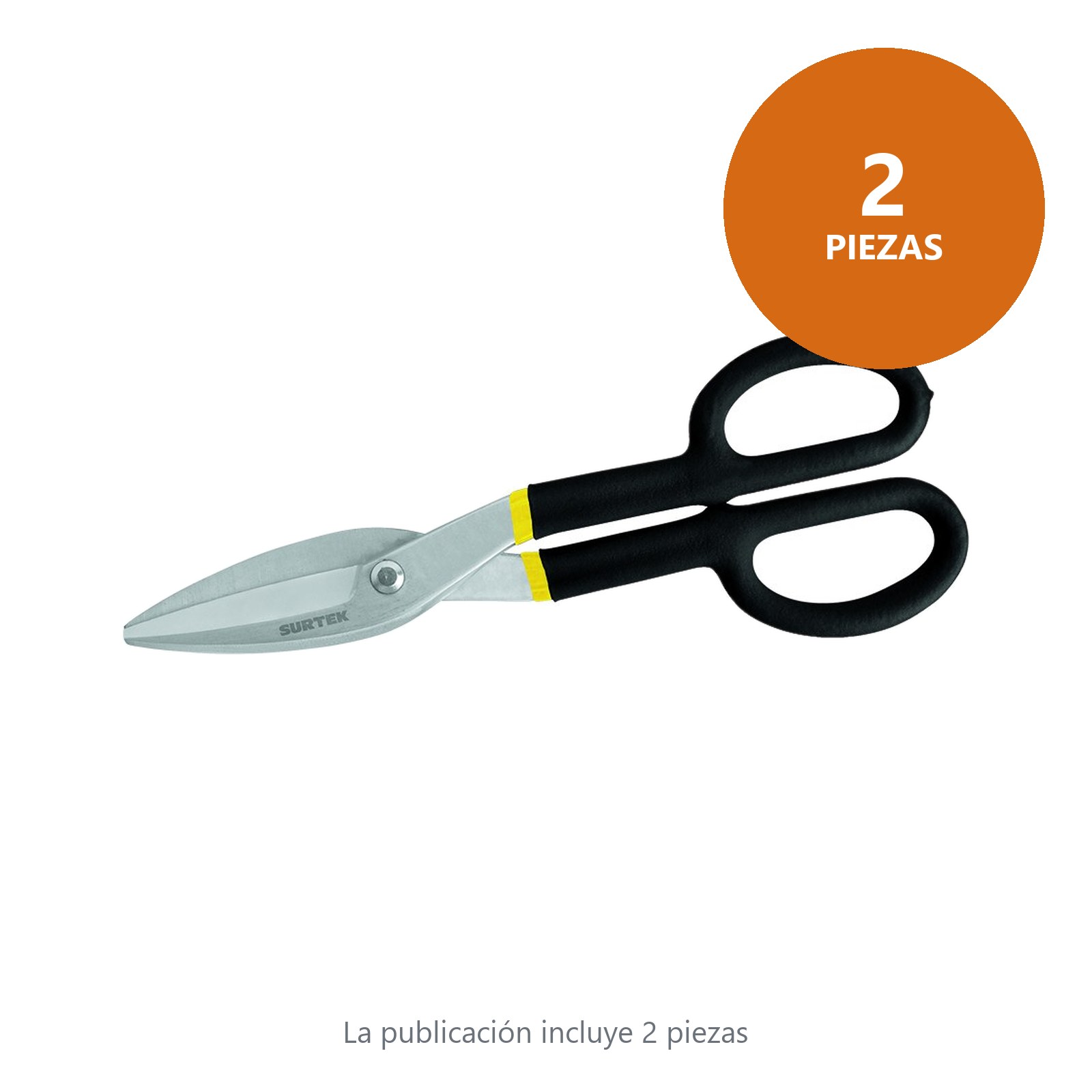 Tijeras para hojalatero con mango rubber grip 14" Surtek - Imagen 3