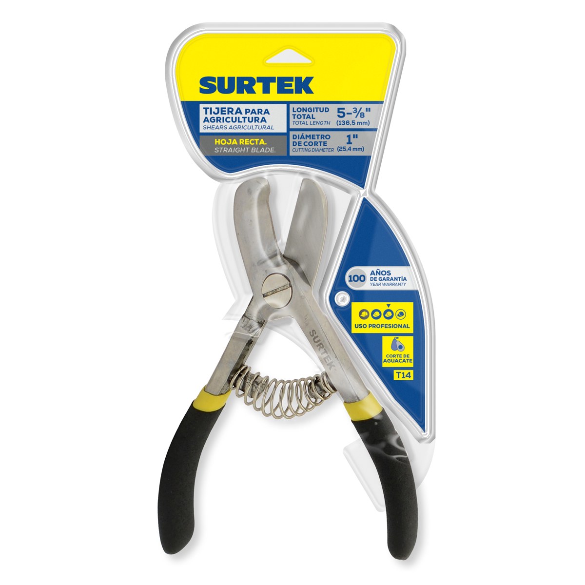 Tijeras para poda a una mano 5-3/8" para aguacate Surtek - Imagen 2