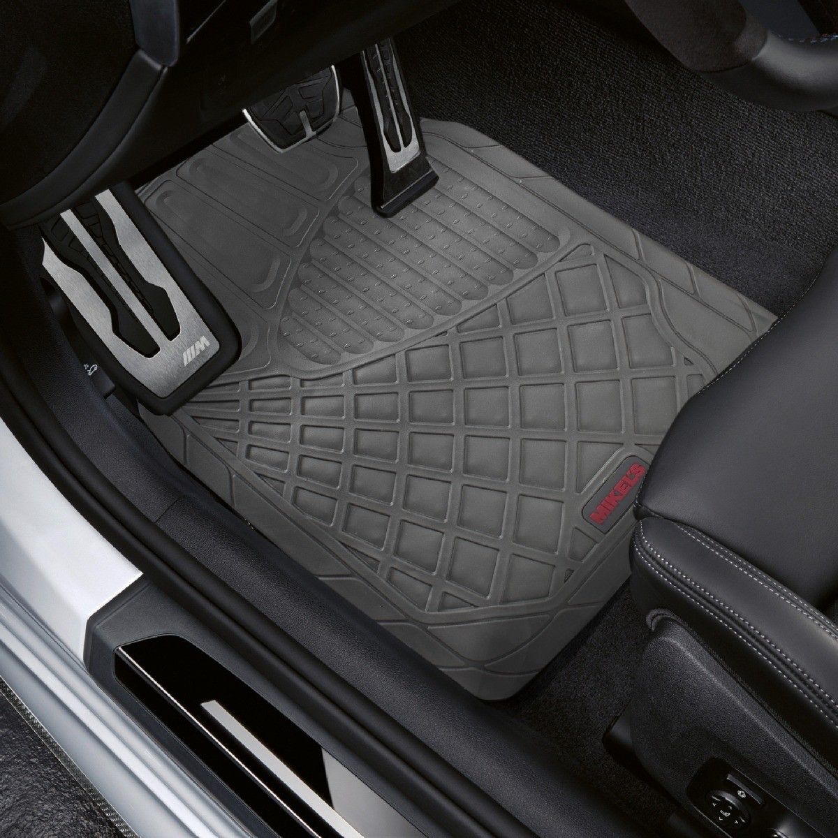 MIKELS TA-2 Tapetes para auto de hule, gris de lujo