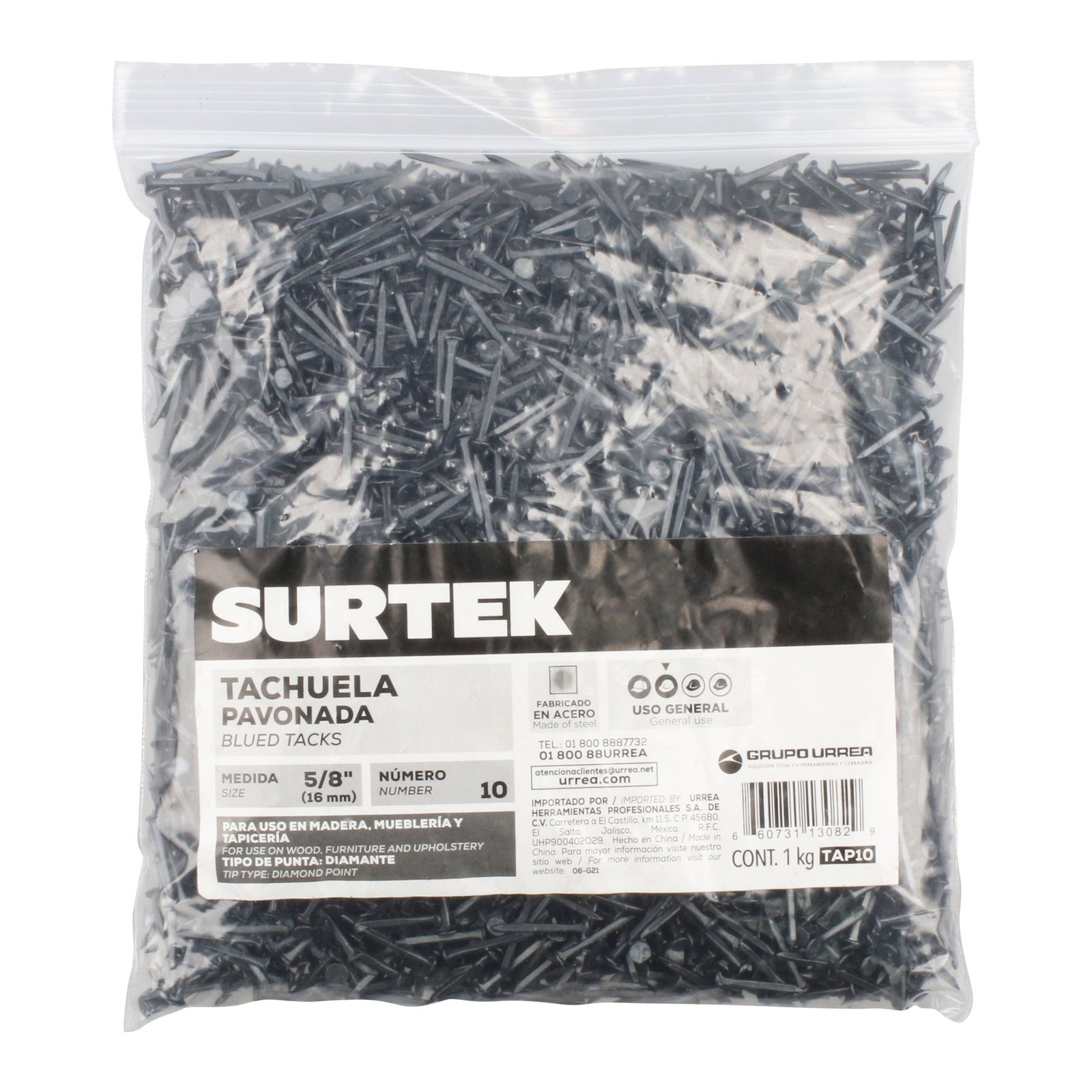 Tachuela pavonada 1 kg, #10, 5/8" Surtek - Imagen 2