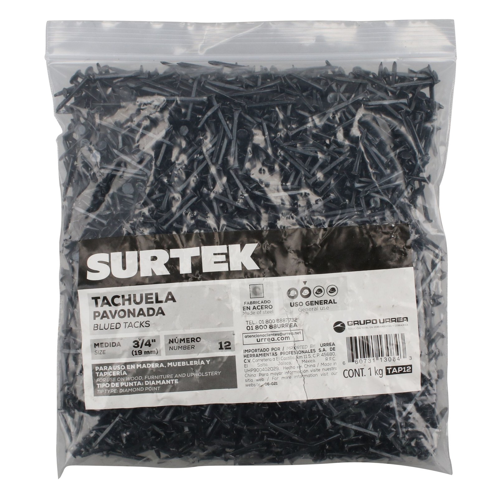 Tachuela pavonada 1 kg, #12, 3/4" Surtek - Imagen 2