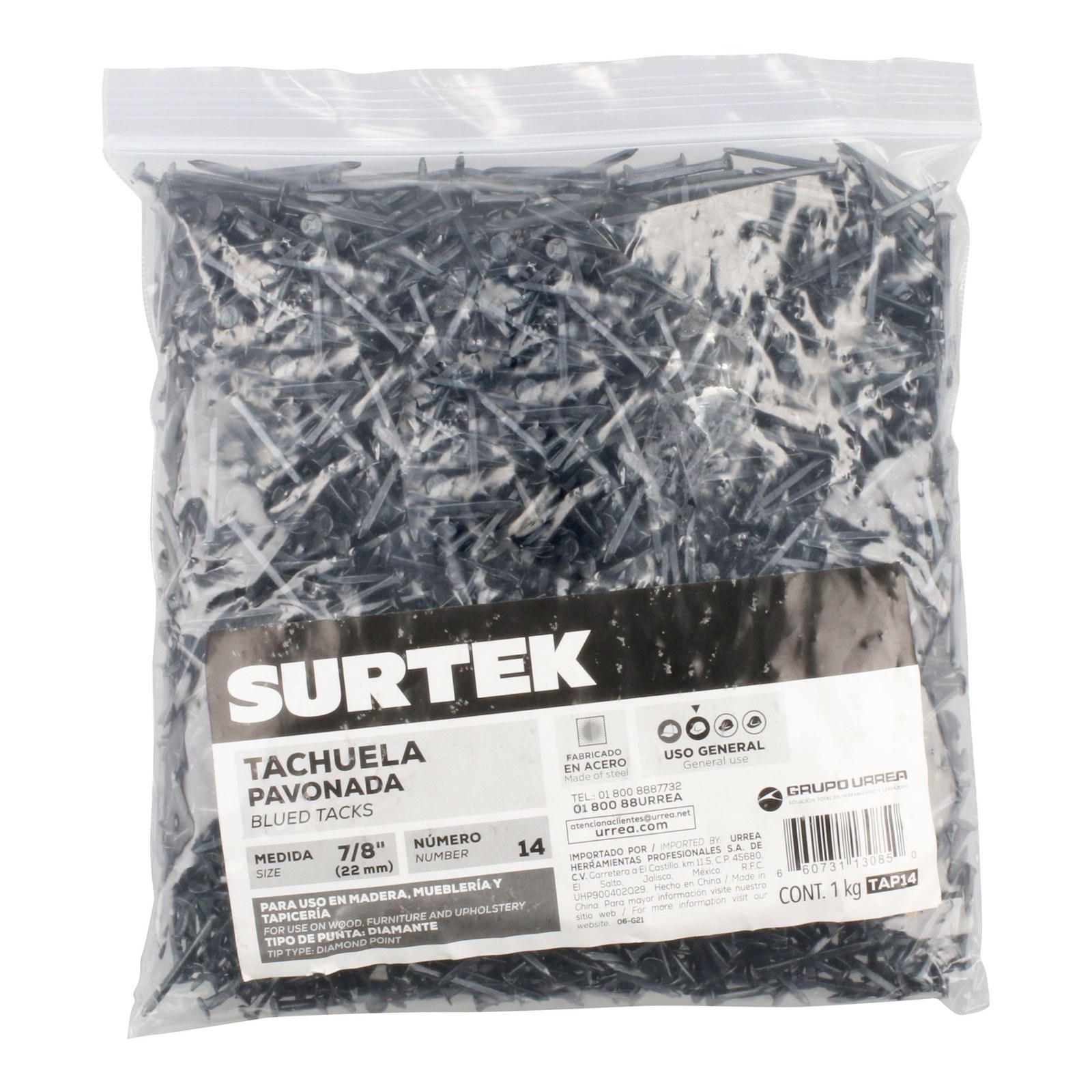 Tachuela pavonada 1 kg, #14, 7/8" Surtek - Imagen 2