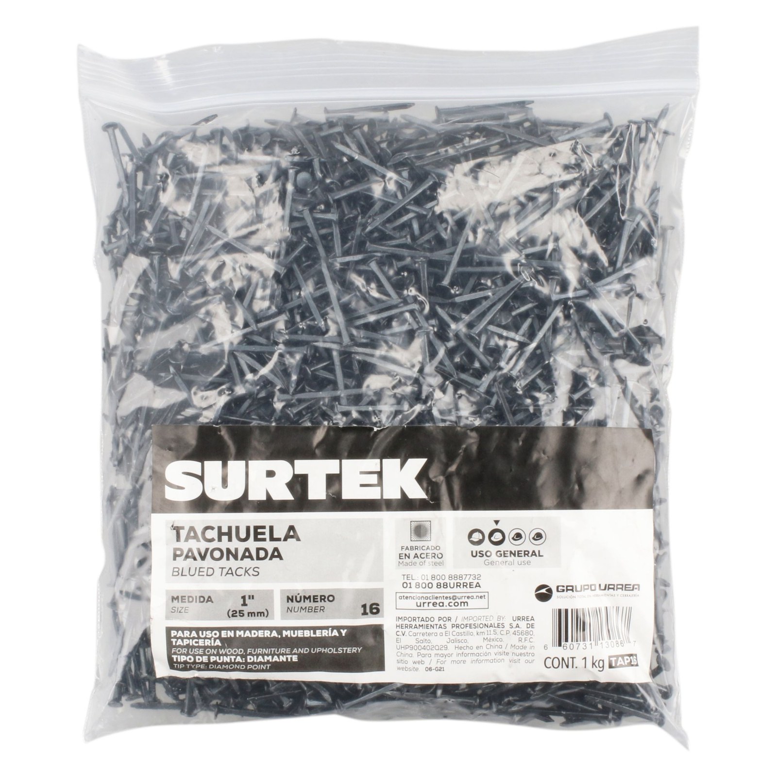 Tachuela pavonada 1 kg, #16, 1" Surtek - Imagen 2