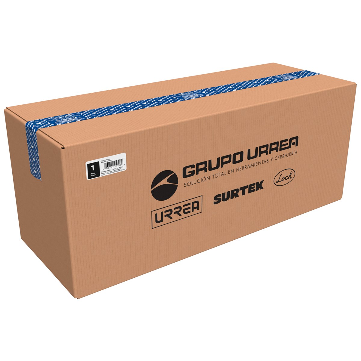 Caja portaherramientas metálica color amarillo 14" x 6" x 6" Surtek - Imagen 2