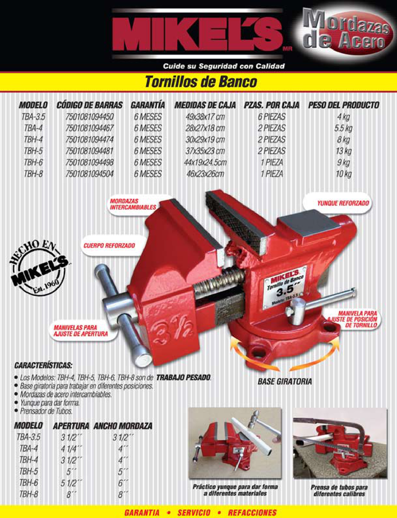 MIKELS TBA-4 Tornillo de banco (4”) - Imagen 4