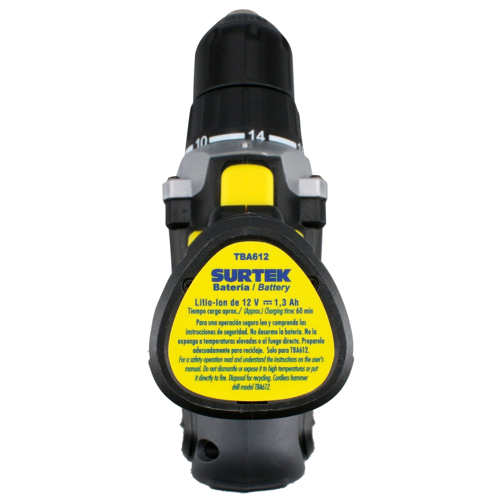 Taladro/atornillador 3/8" batería de Li-ion 12 V, 26 Nm Surtek - Imagen 3