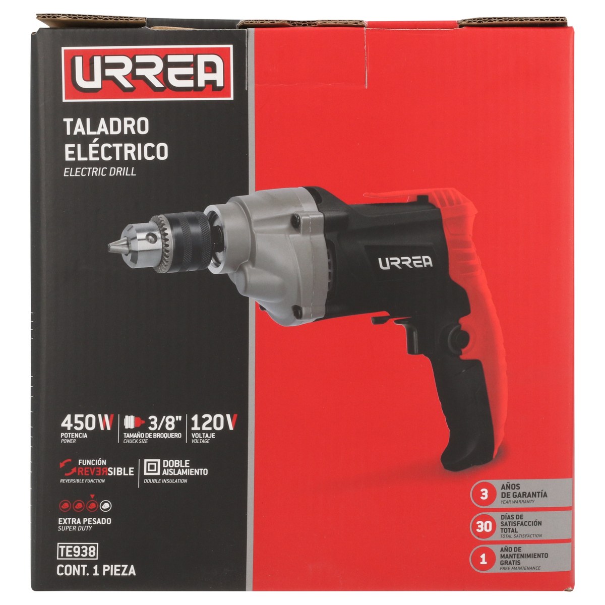 Taladro 3/8" 450 W 120 V, 1,600 RPM Urrea - Imagen 4