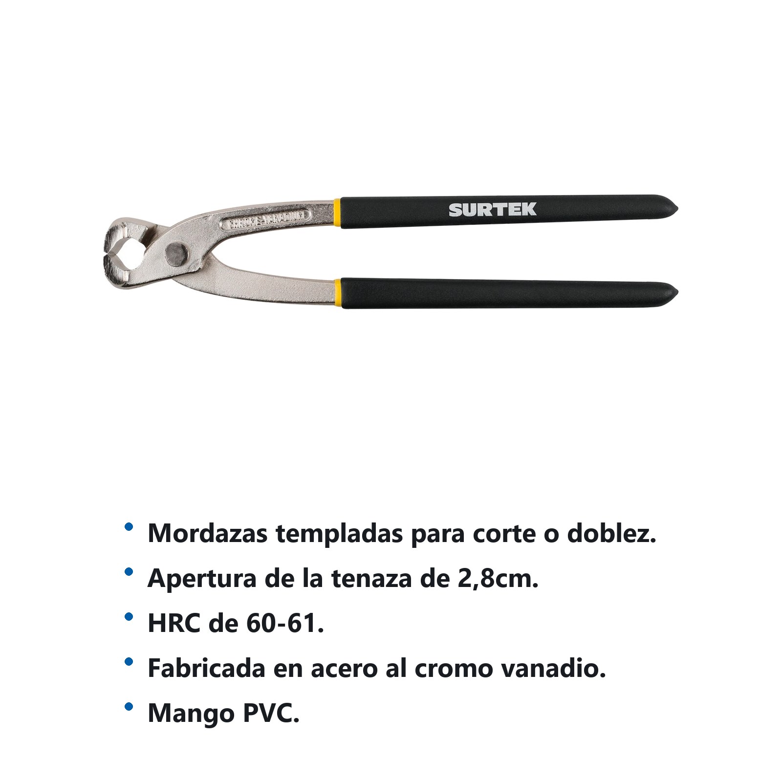 Tenaza de armador mango con doble recubrimiento 10" Surtek - Imagen 2