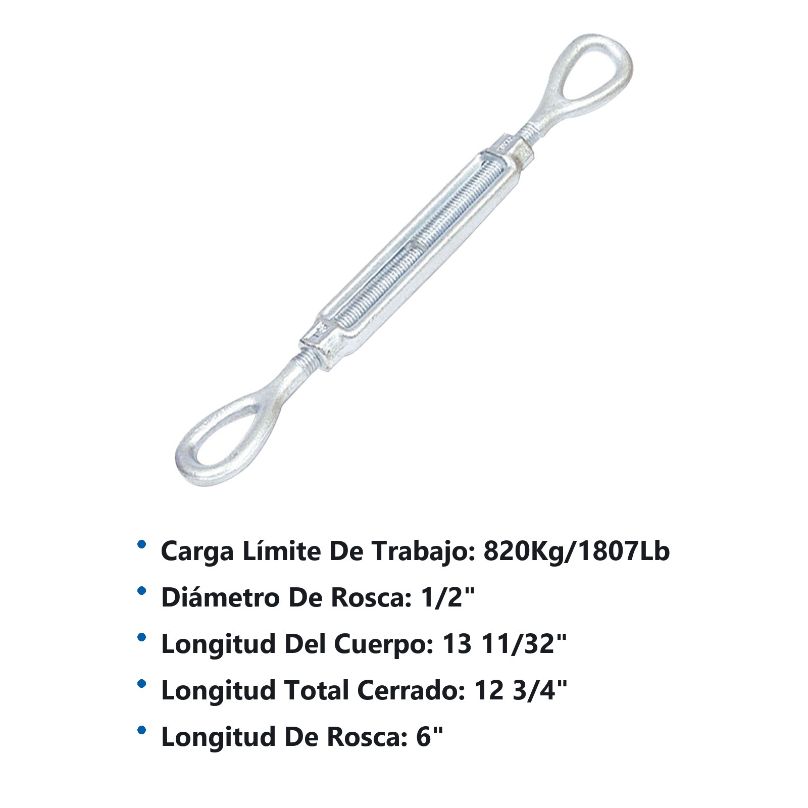 Tensor de acero forjado argolla - argolla 1/2" x 6" Surtek - Imagen 2