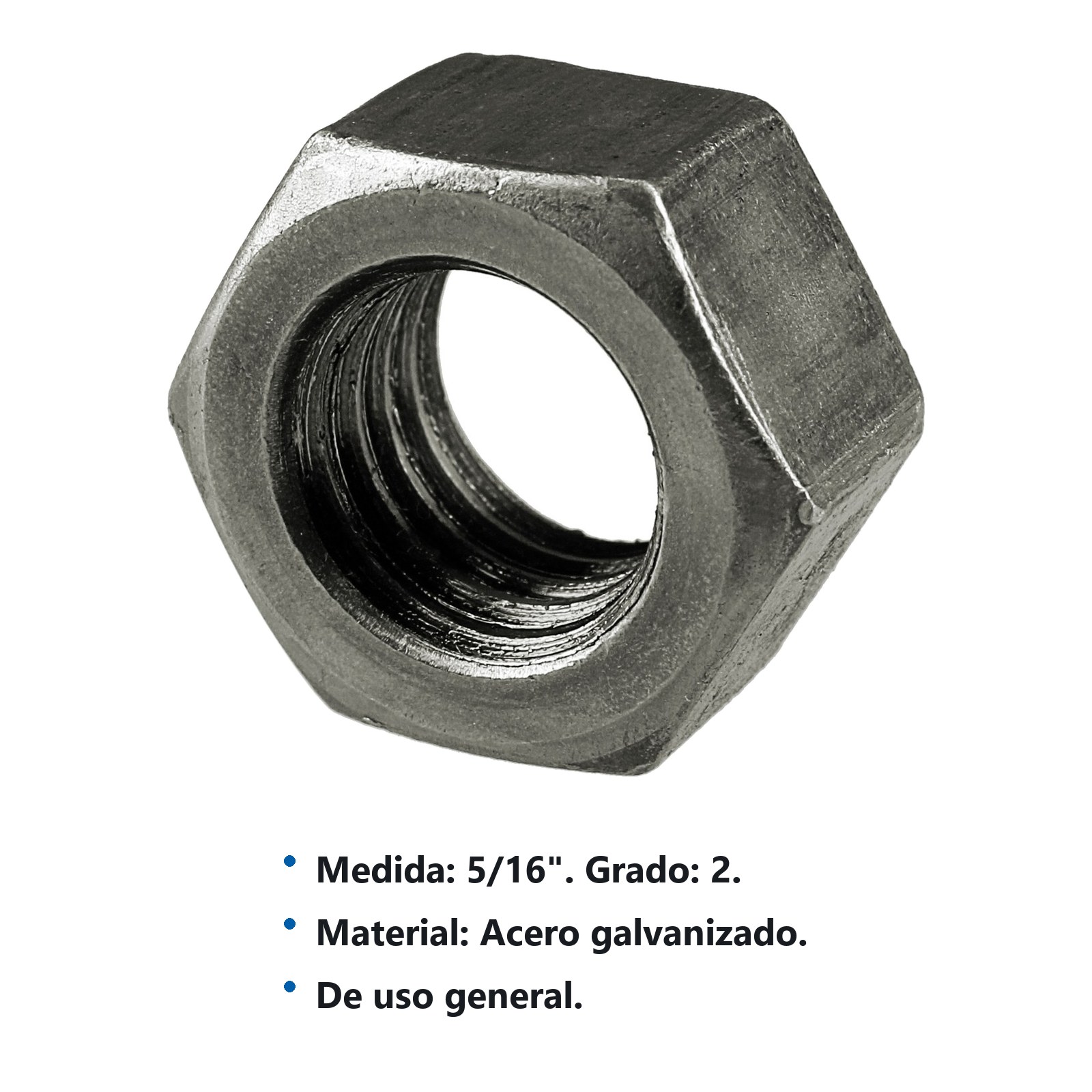 Tuerca hexagonal grado 2, 5/16", 150 piezas Surtek - Imagen 2