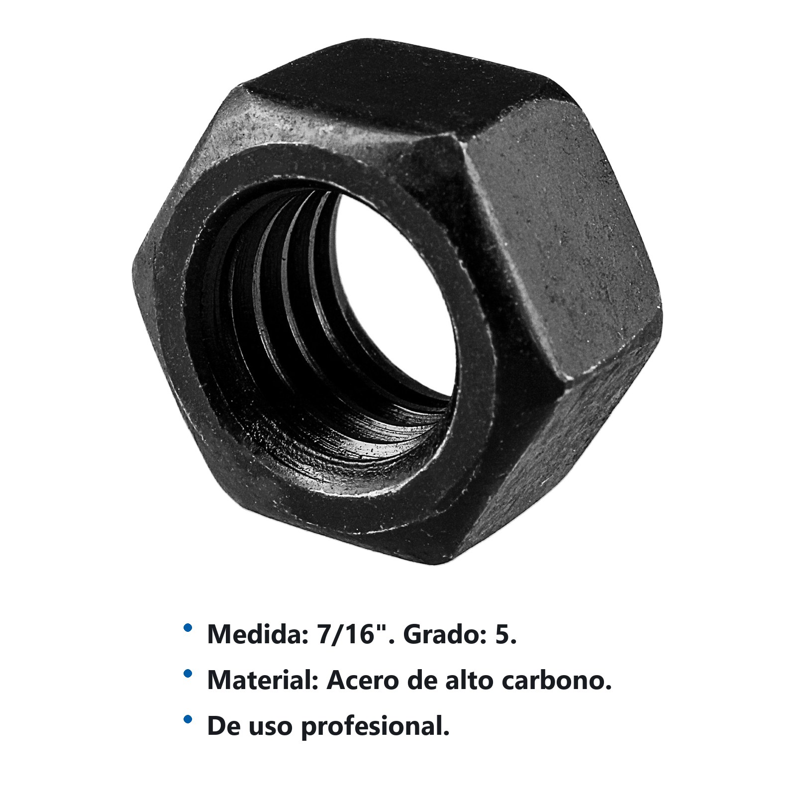 Tuerca hexagonal grado 5, 7/16", 60 piezas Surtek - Imagen 2